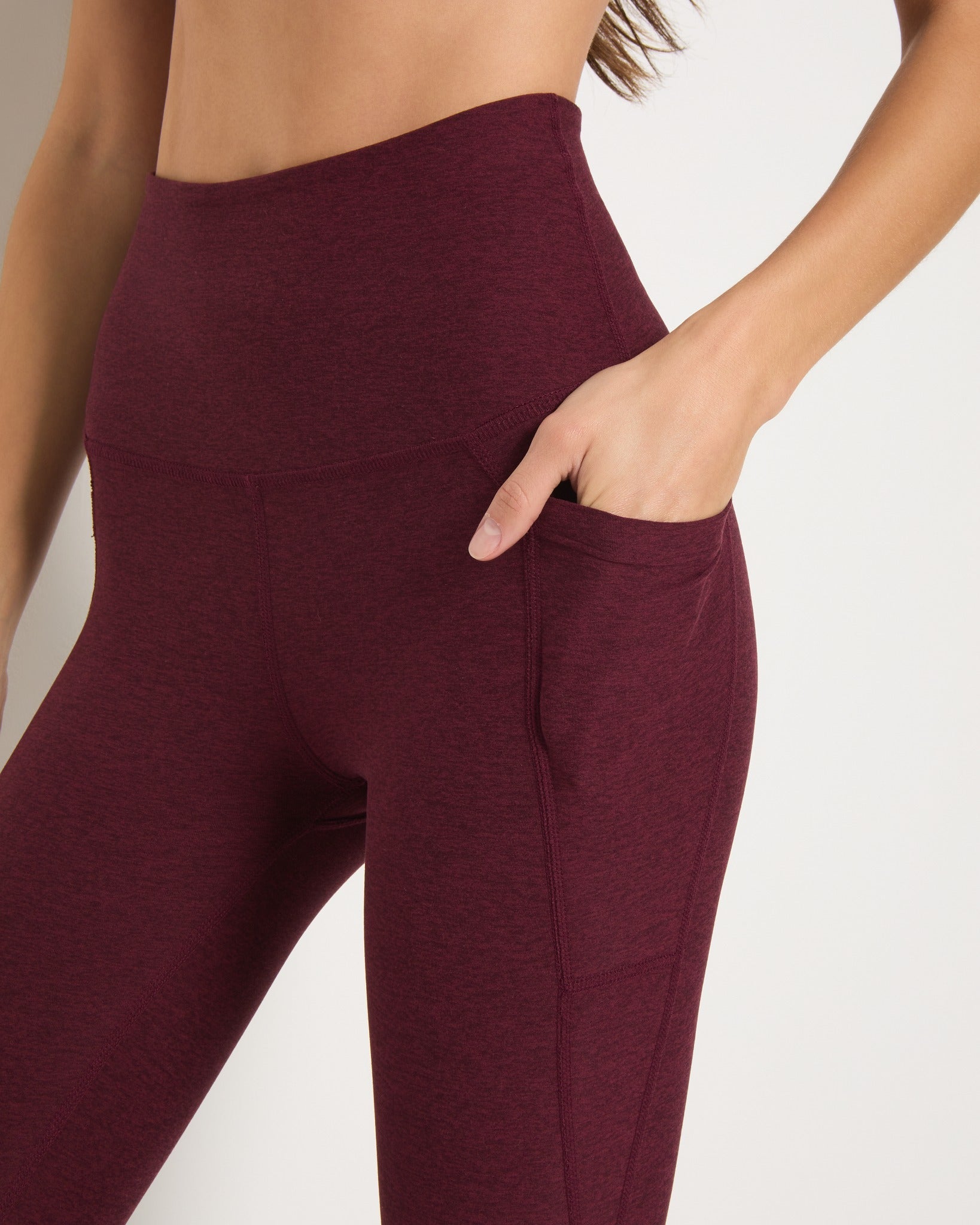 Red Wine $|& Interval FlowHeather Sculpt Pocket Legging - SOF Full Front