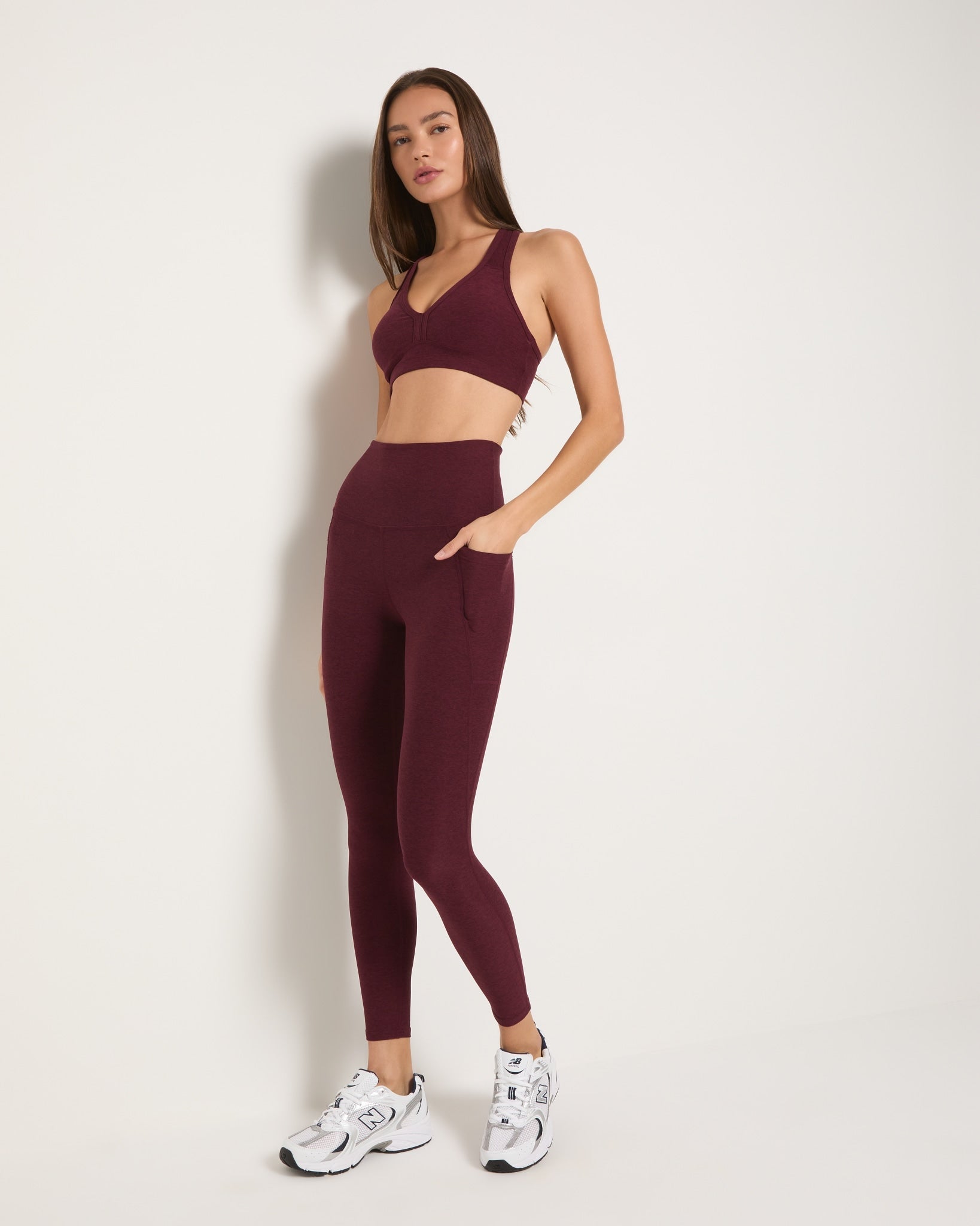 Red Wine $|& Interval FlowHeather Sculpt Pocket Legging - UGC On Fig
