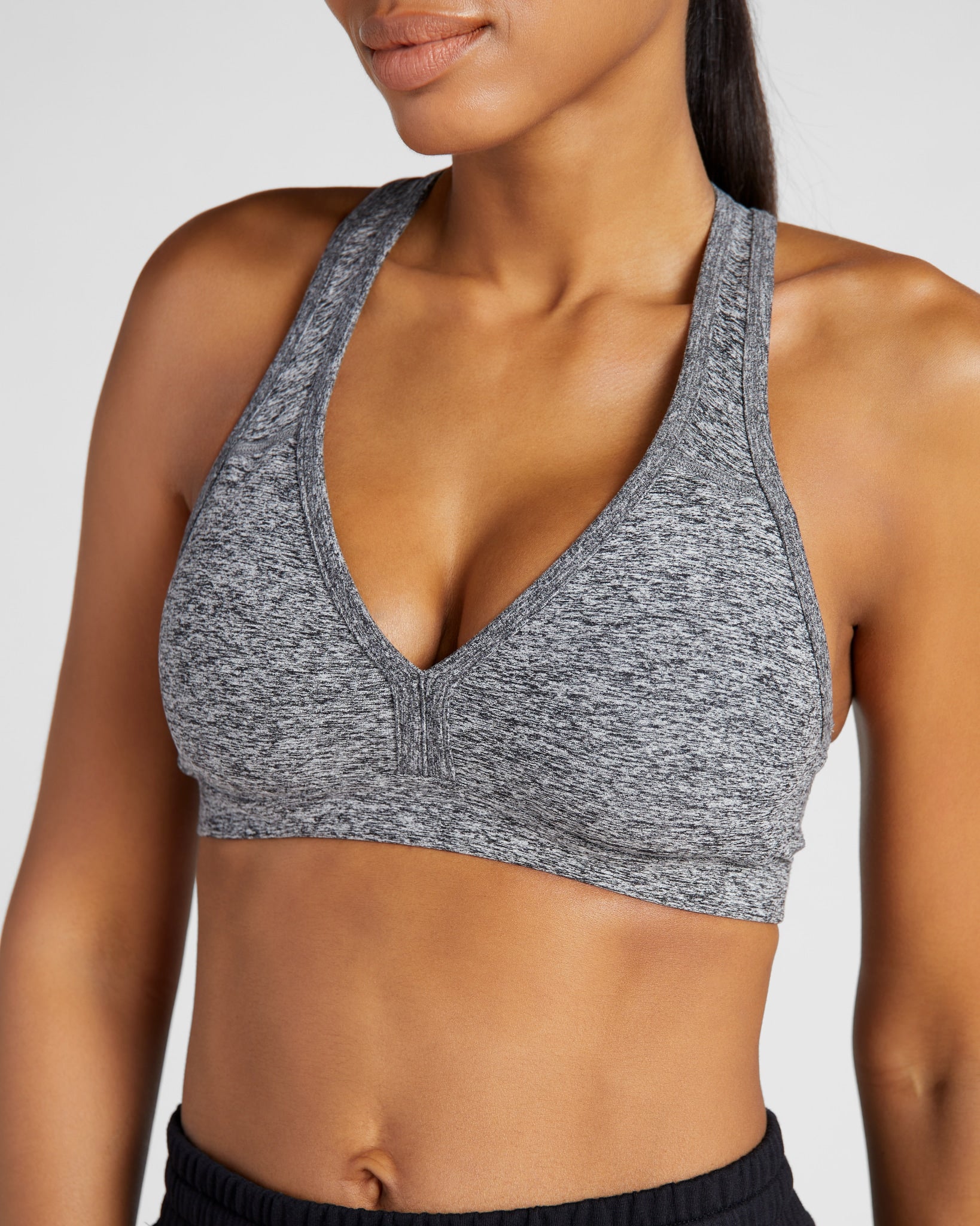 Heather Grey $|& Interval FlowHeather Sculpt Enhearten Bra - SOF Full Front