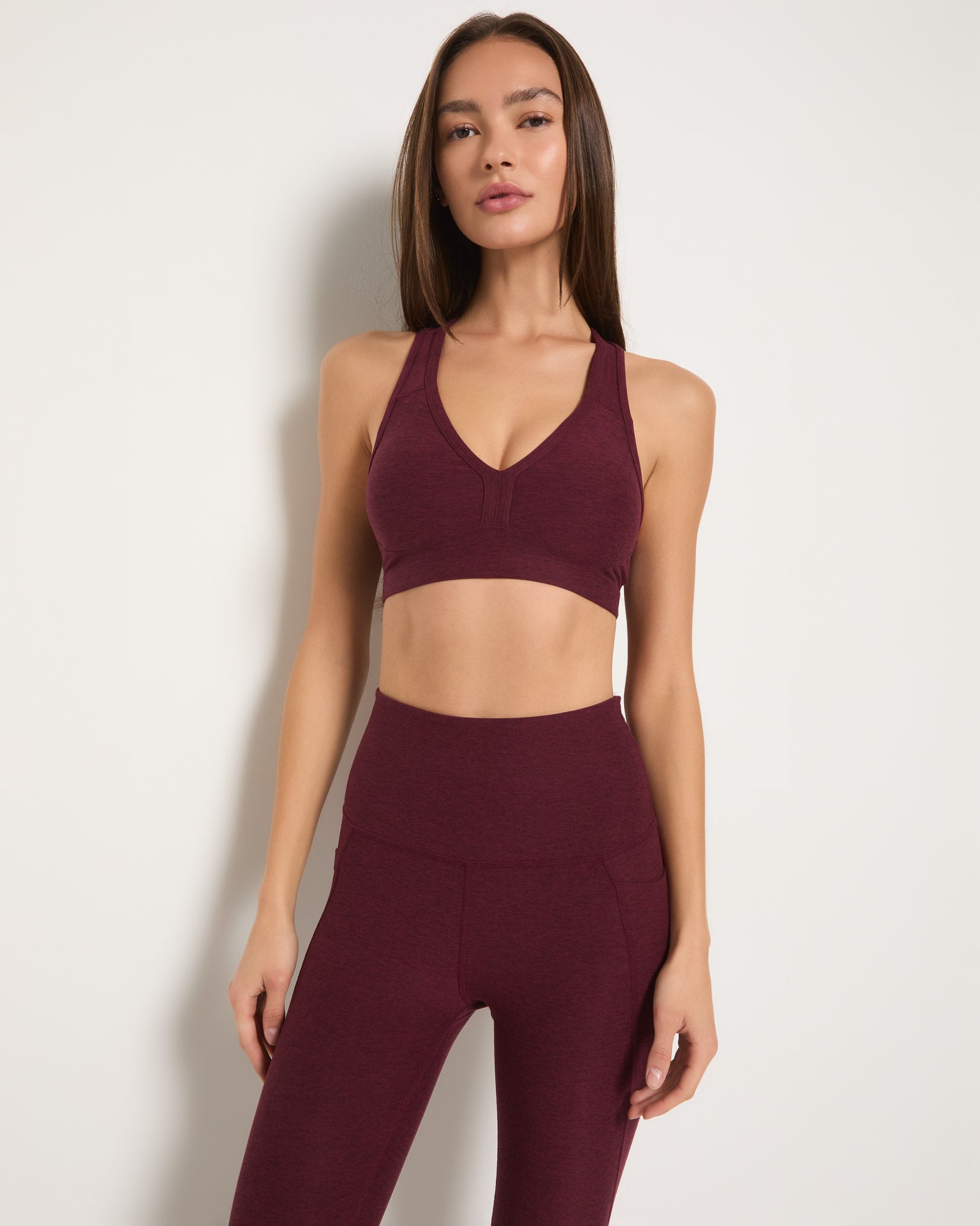 Red Wine $|& Interval FlowHeather Sculpt Enhearten Bra - SOF Front