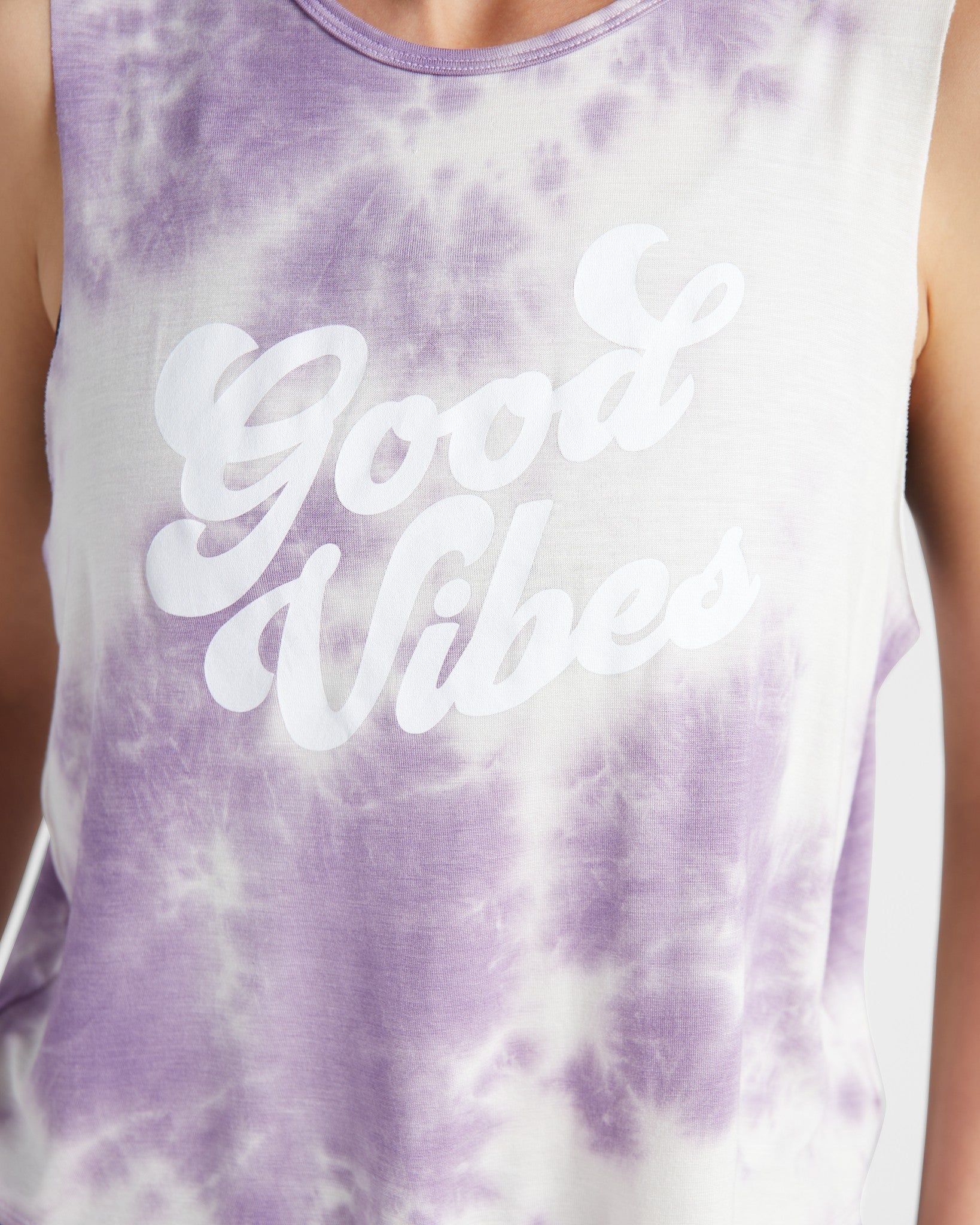 Lavender $|& Interval Good Vibes Graphic Tank - SOF Detail