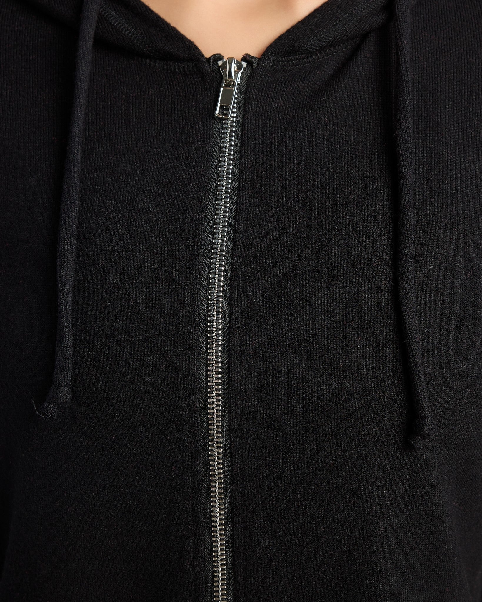 Black $|& Interval Hacci Zip Hoodie - SOF Detail