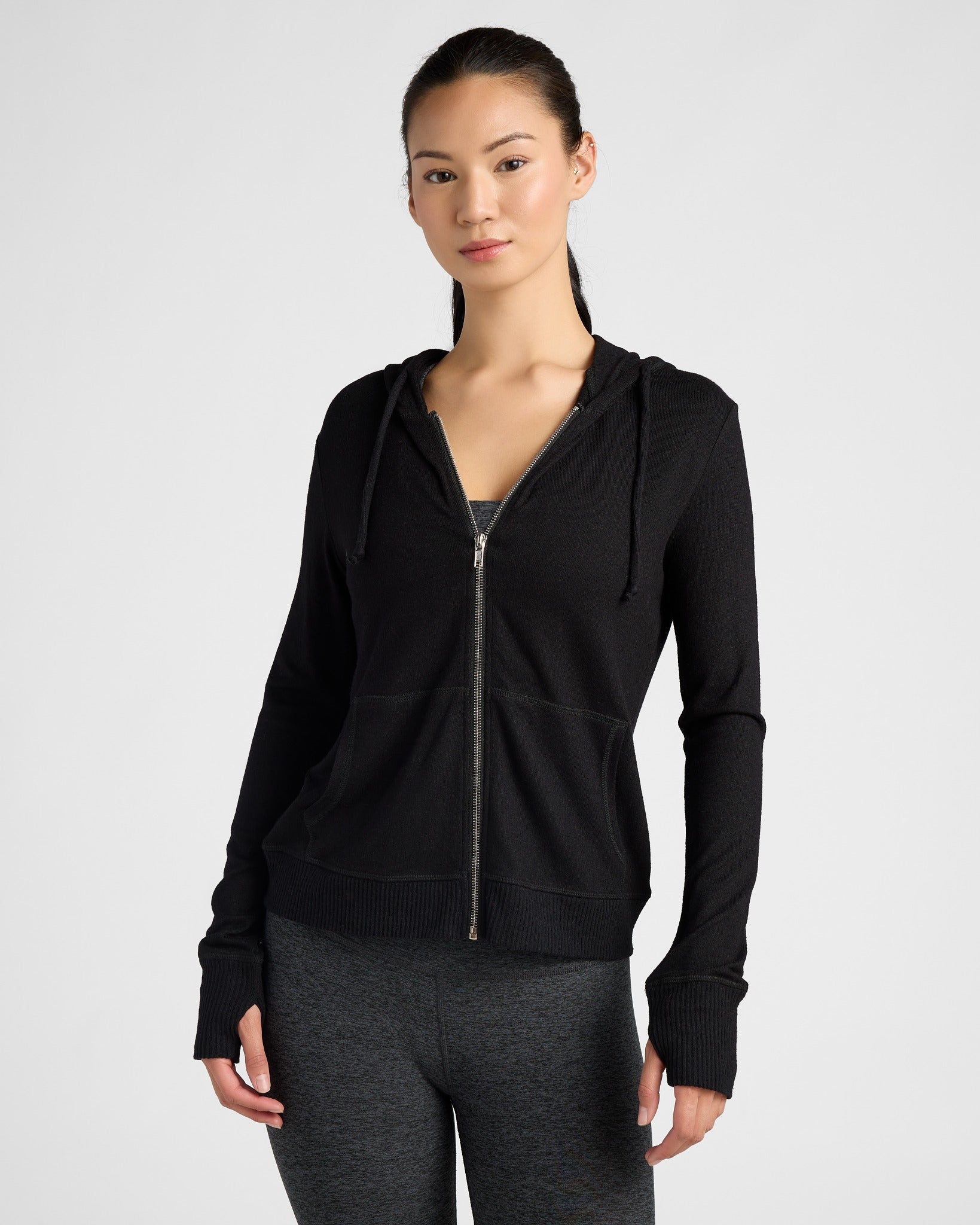 Black $|& Interval Hacci Zip Hoodie - SOF Front