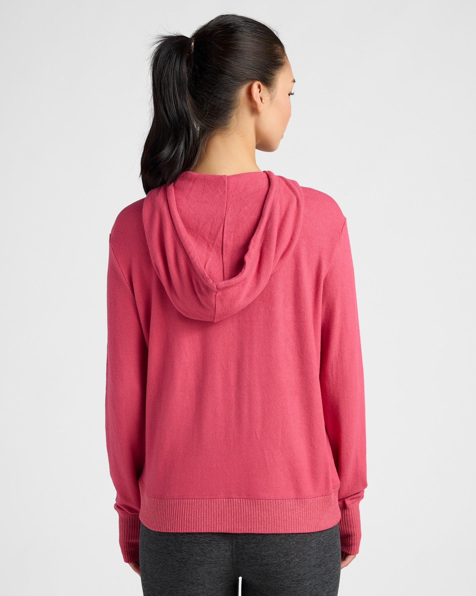 Heather Sangria $|& Interval Hacci Zip Hoodie - SOF Back