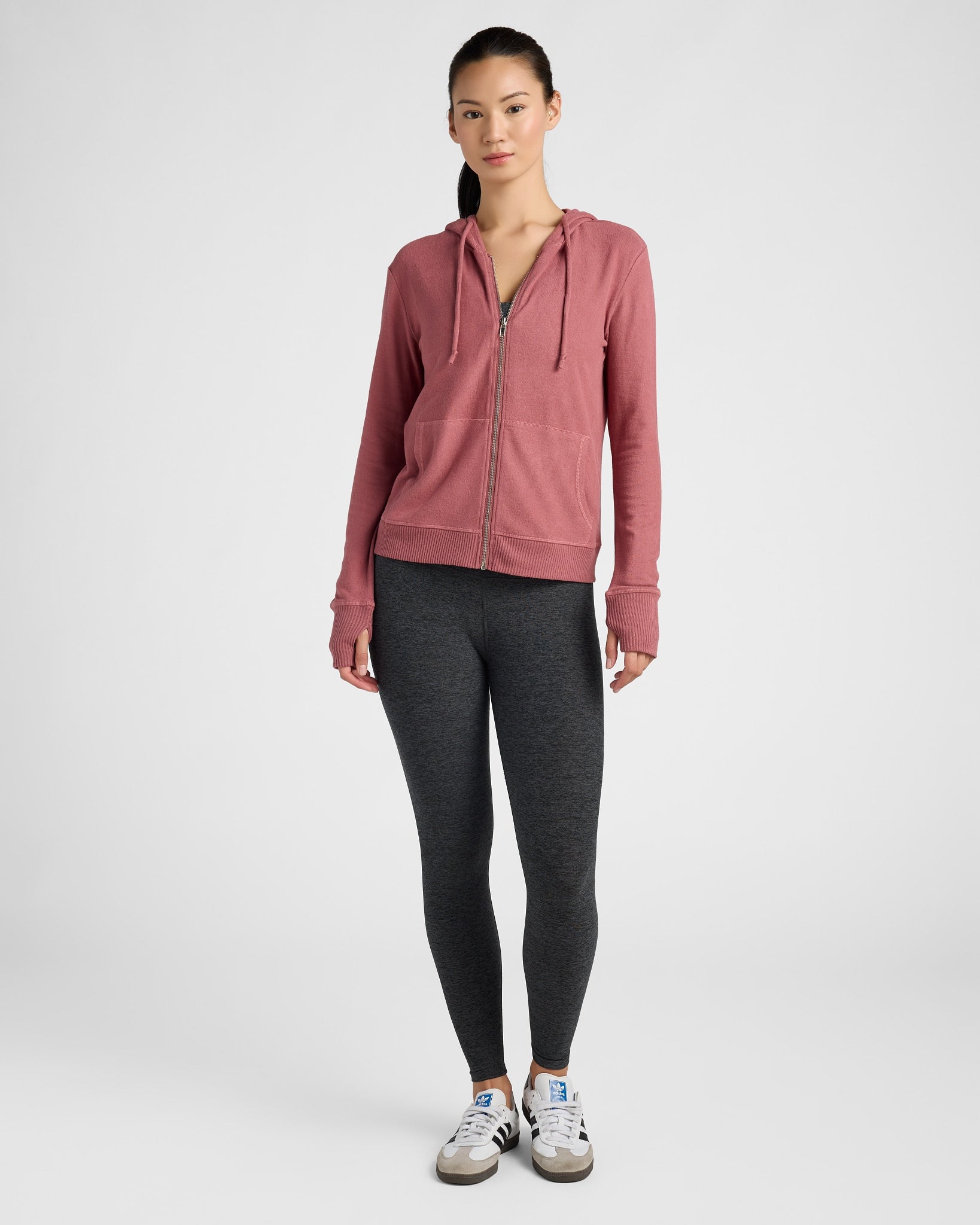 Rose Brown $|& Interval Hacci Zip Hoodie - SOF Full Front