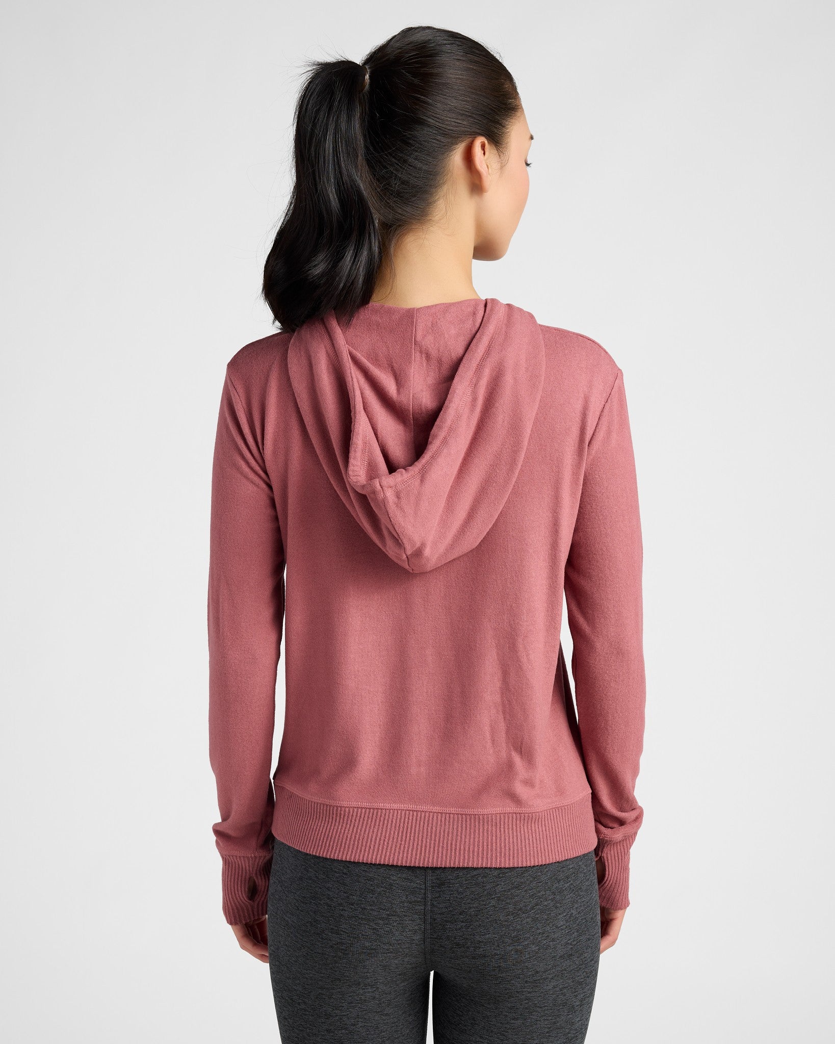 Rose Brown $|& Interval Hacci Zip Hoodie - SOF Back