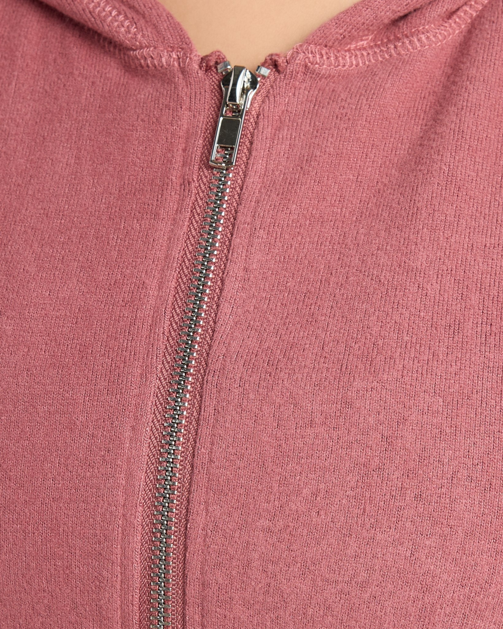 Rose Brown $|& Interval Hacci Zip Hoodie - SOF Detail
