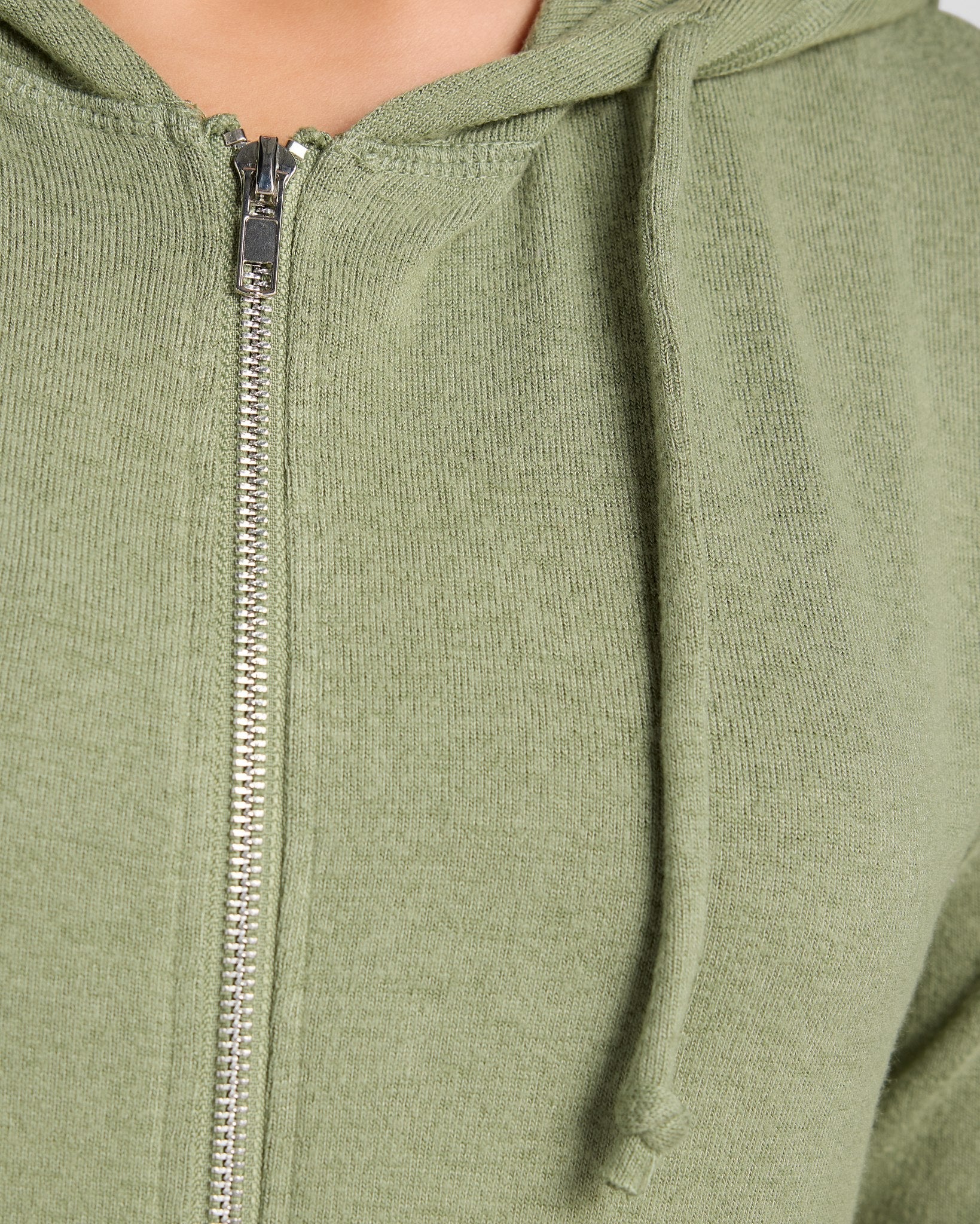 Heather Olive $|& Interval Hacci Zip Hoodie - SOF Full Front