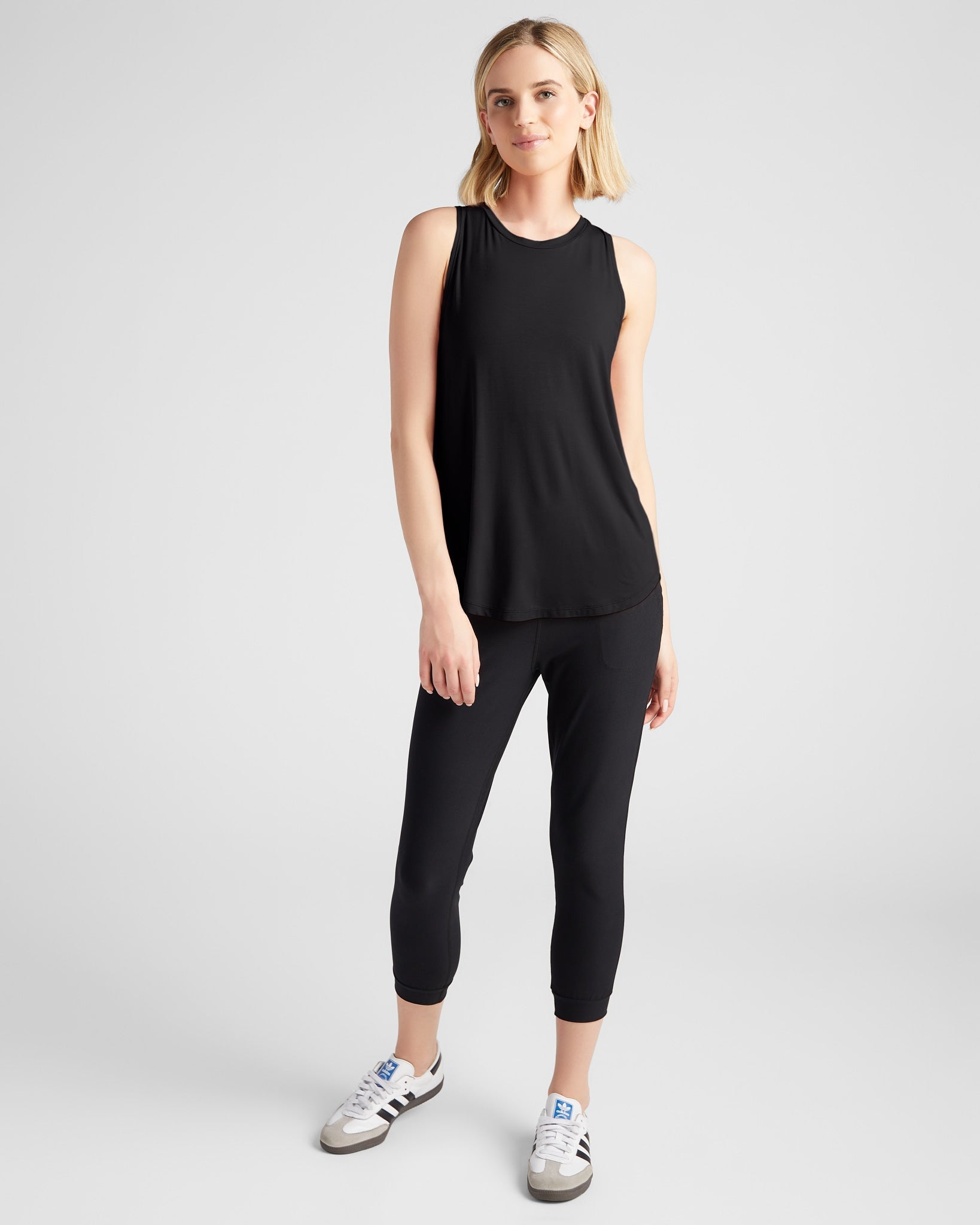 Black $|& Interval Split Back Tank - UGC On Fig