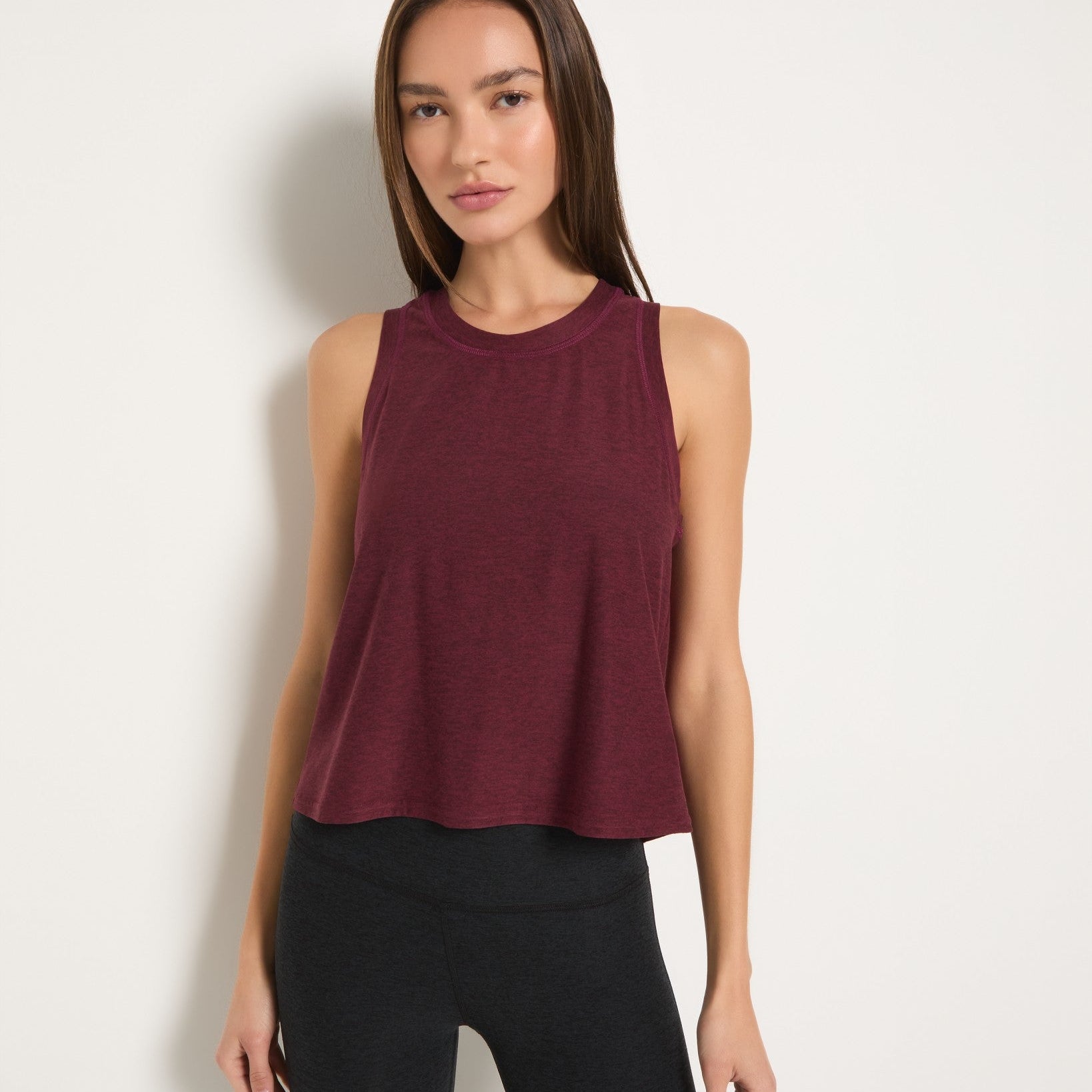 Red Wine $|& Interval FlowHeather Breeze Focus Tank - SOF Front