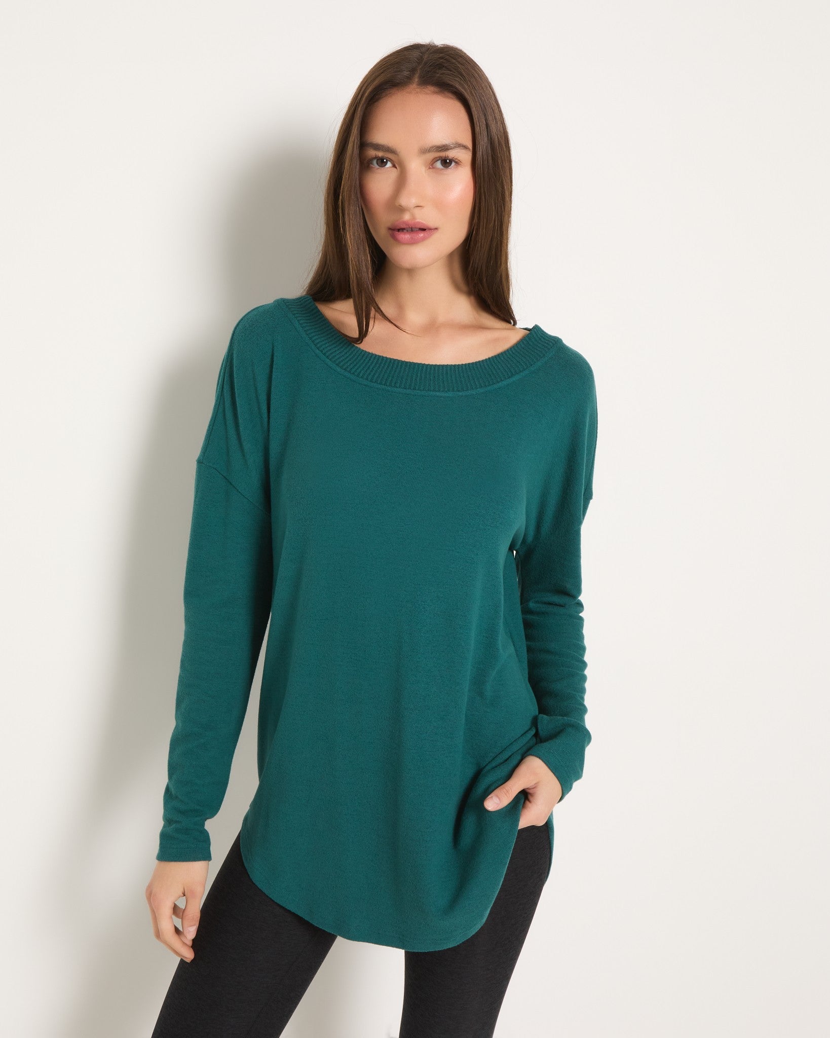 Teal $|& Interval Hacci Sparkle Top - SOF Front