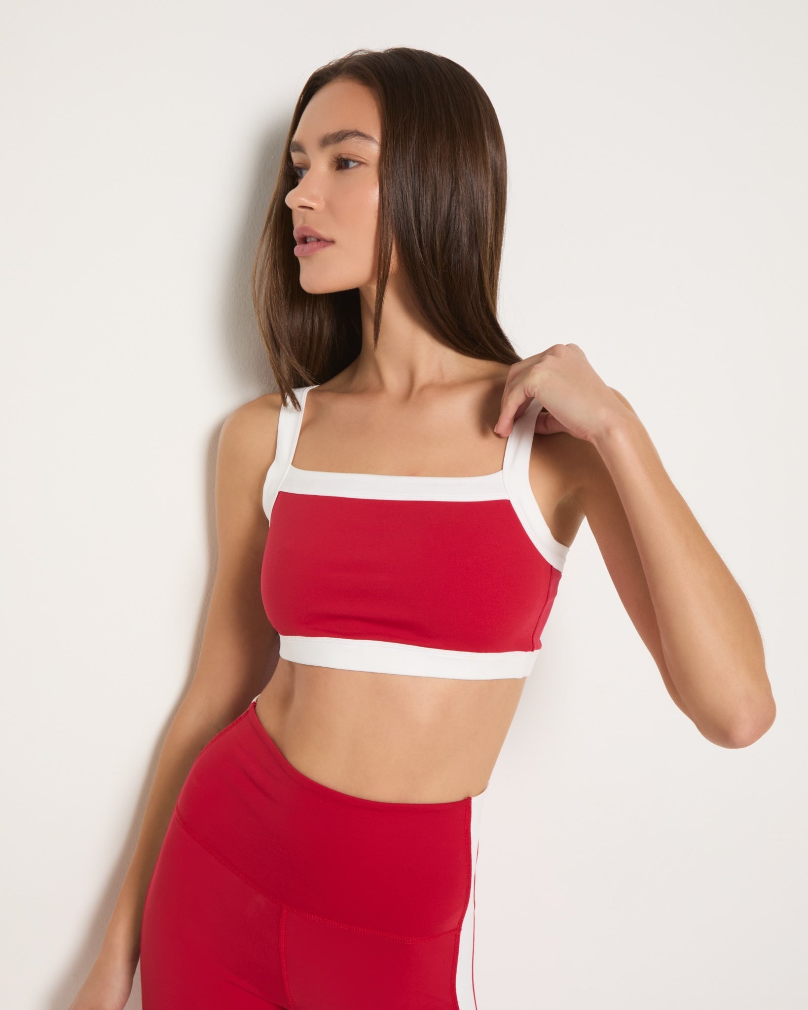 Poppy Solid/White $|& Interval FlowHeather Sculpt Glimmer Bra - SOF Front