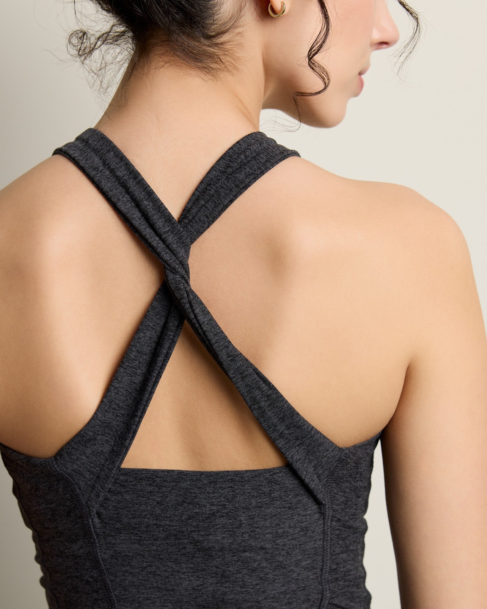 Heather Charcoal $|& Interval FlowHeather Sculpt Flair Tank - SOF Full Front