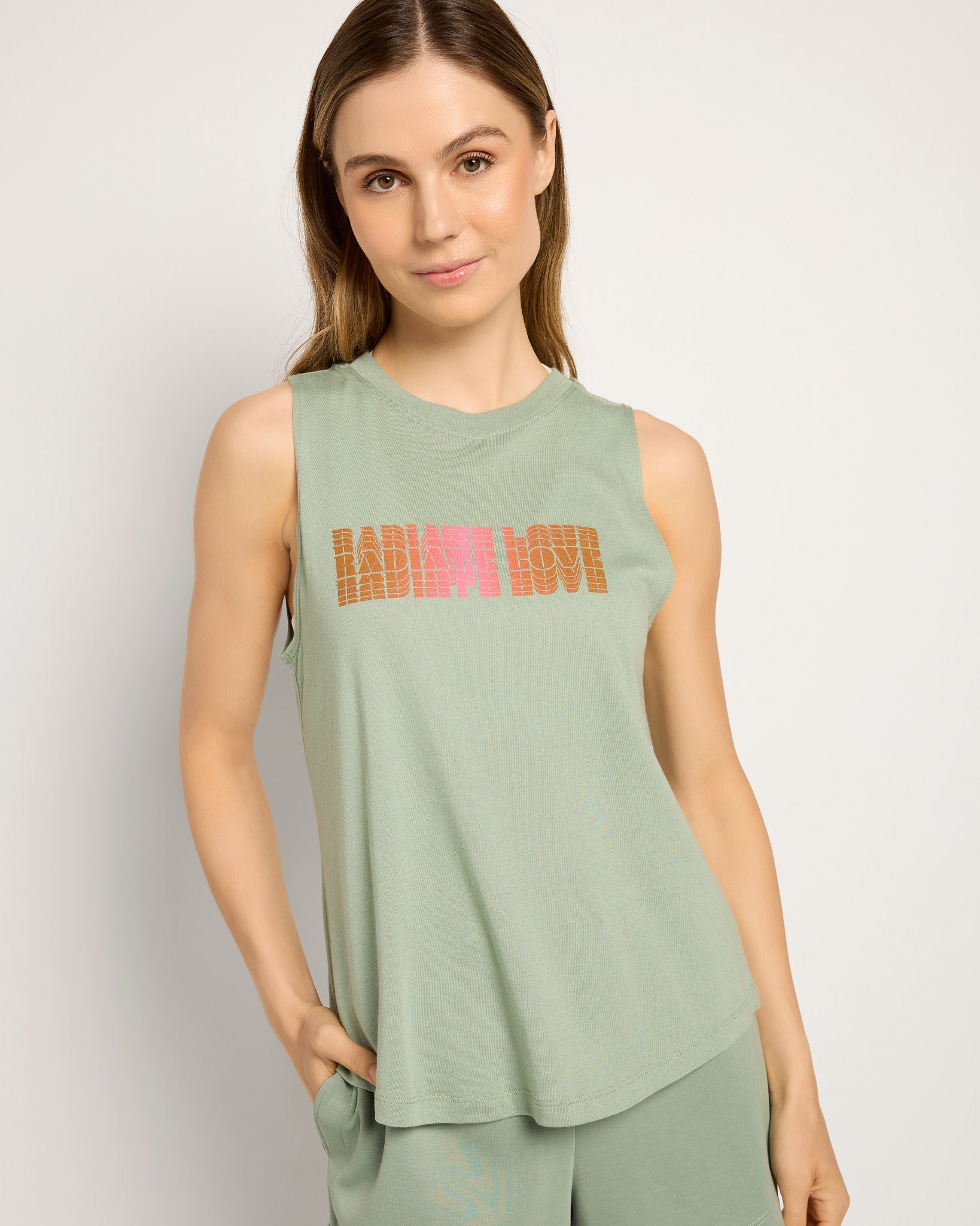 Sage $|& Interval Radiate Love Graphic Tank - SOF Front