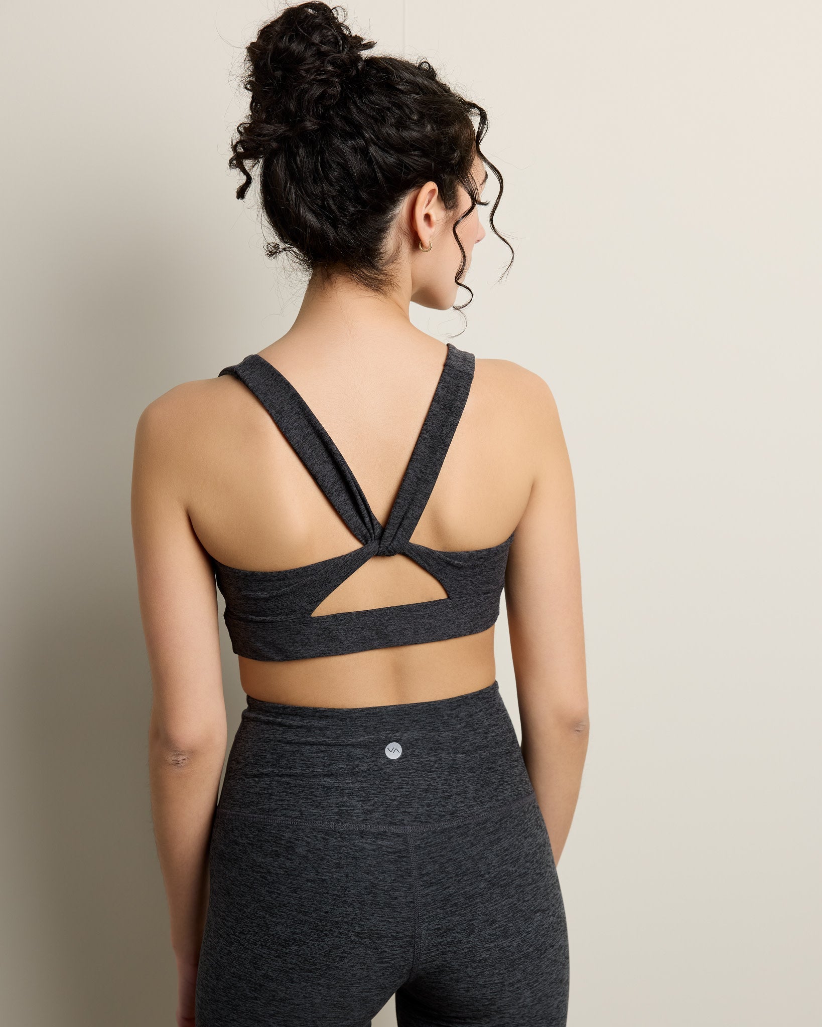 Heather Charcoal $|& Interval FlowHeather Sculpt Skater Bra - SOF Back