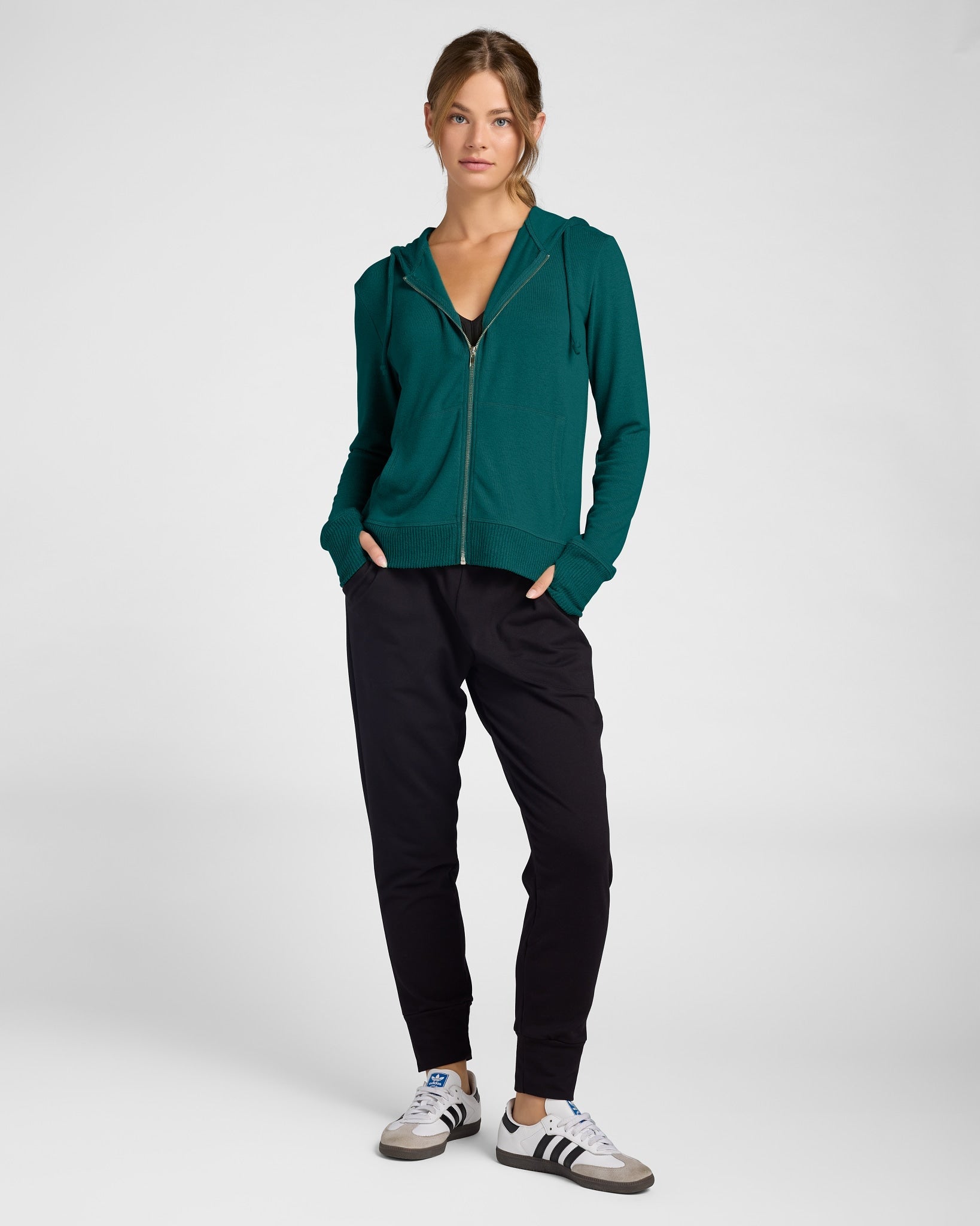 Teal $|& Interval Hacci Zip Hoodie - UGC On Fig