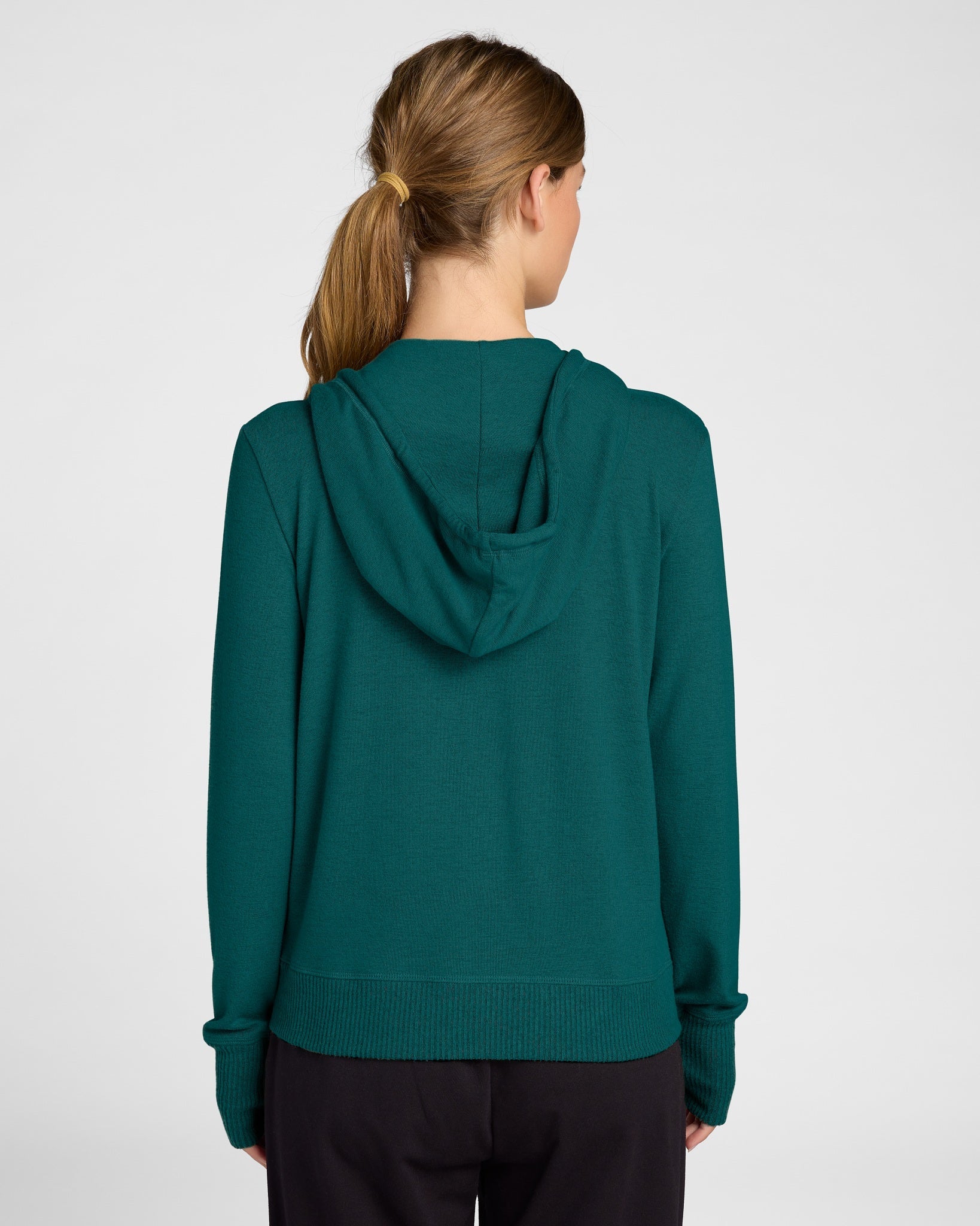 Teal $|& Interval Hacci Zip Hoodie - SOF Back