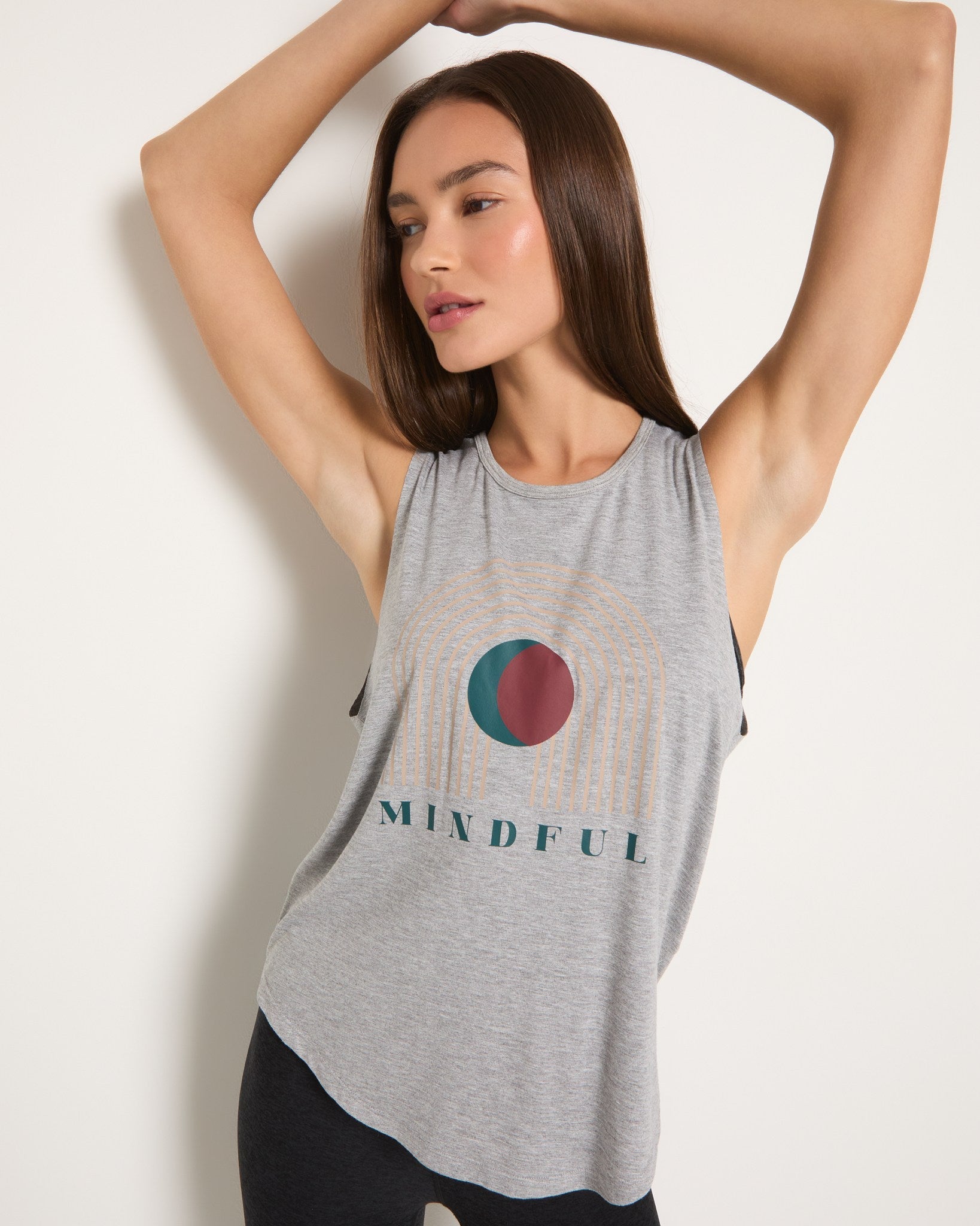 Light Heather Grey $|& Interval Mindful Graphic Tank - SOF Full Front