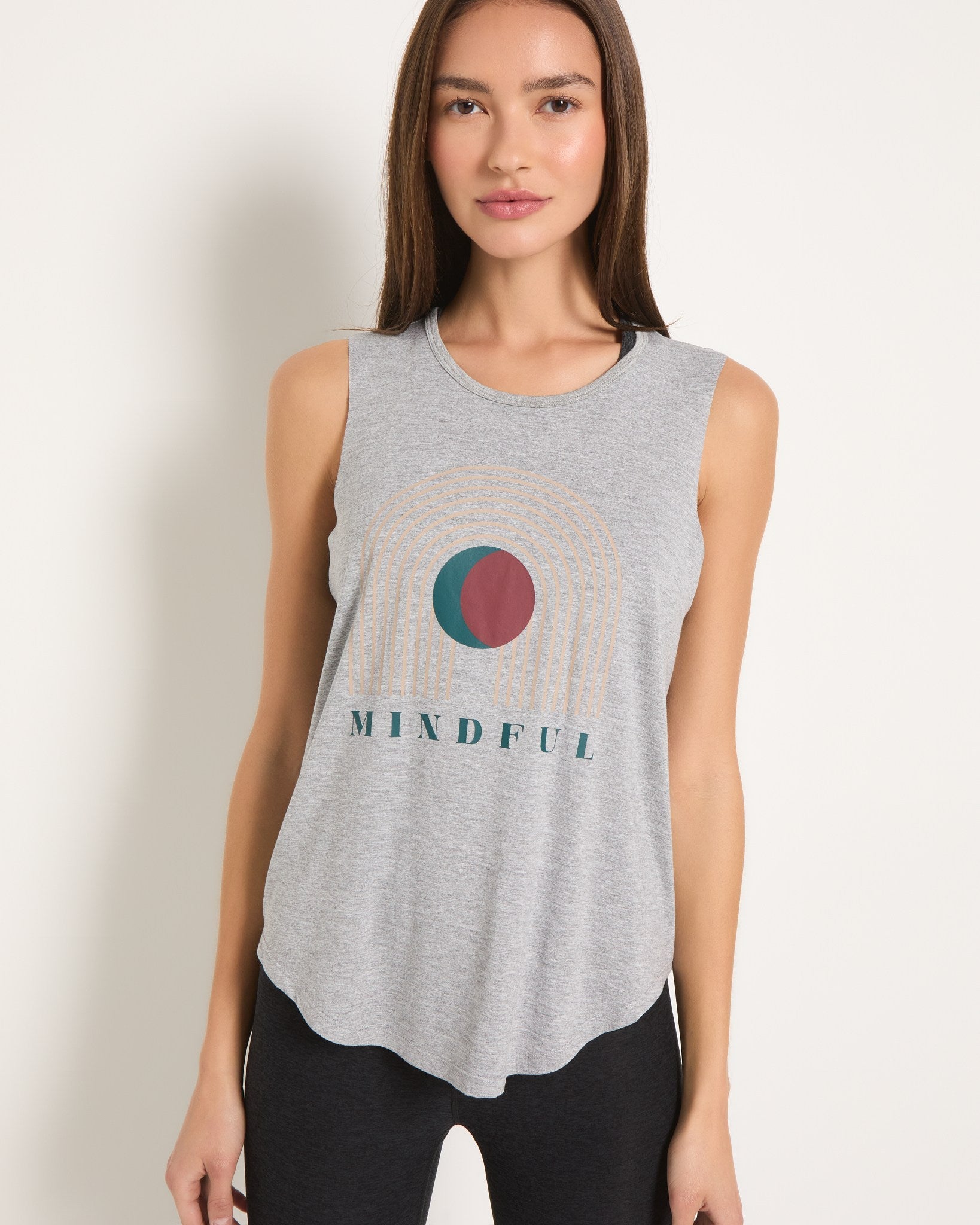 Light Heather Grey $|& Interval Mindful Graphic Tank - SOF Front