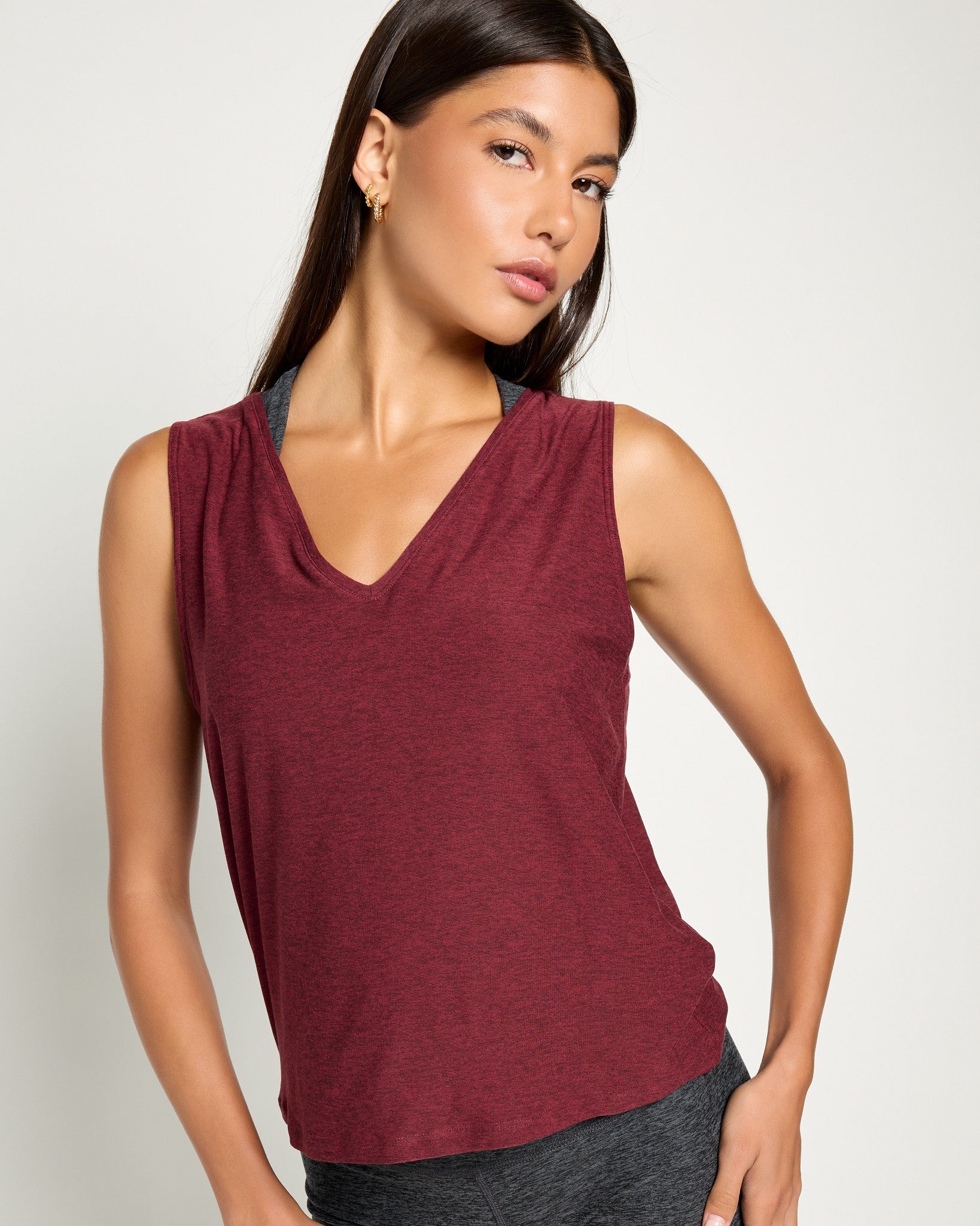 Red Wine $|& Interval FlowHeather Breeze Escape Tank - SOF Front