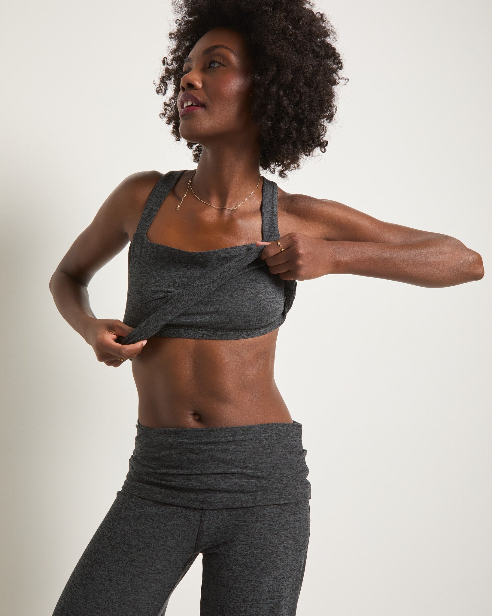 Heather Charcoal $|& Interval FlowHeather Drift Aura Tank - SOF Full Front