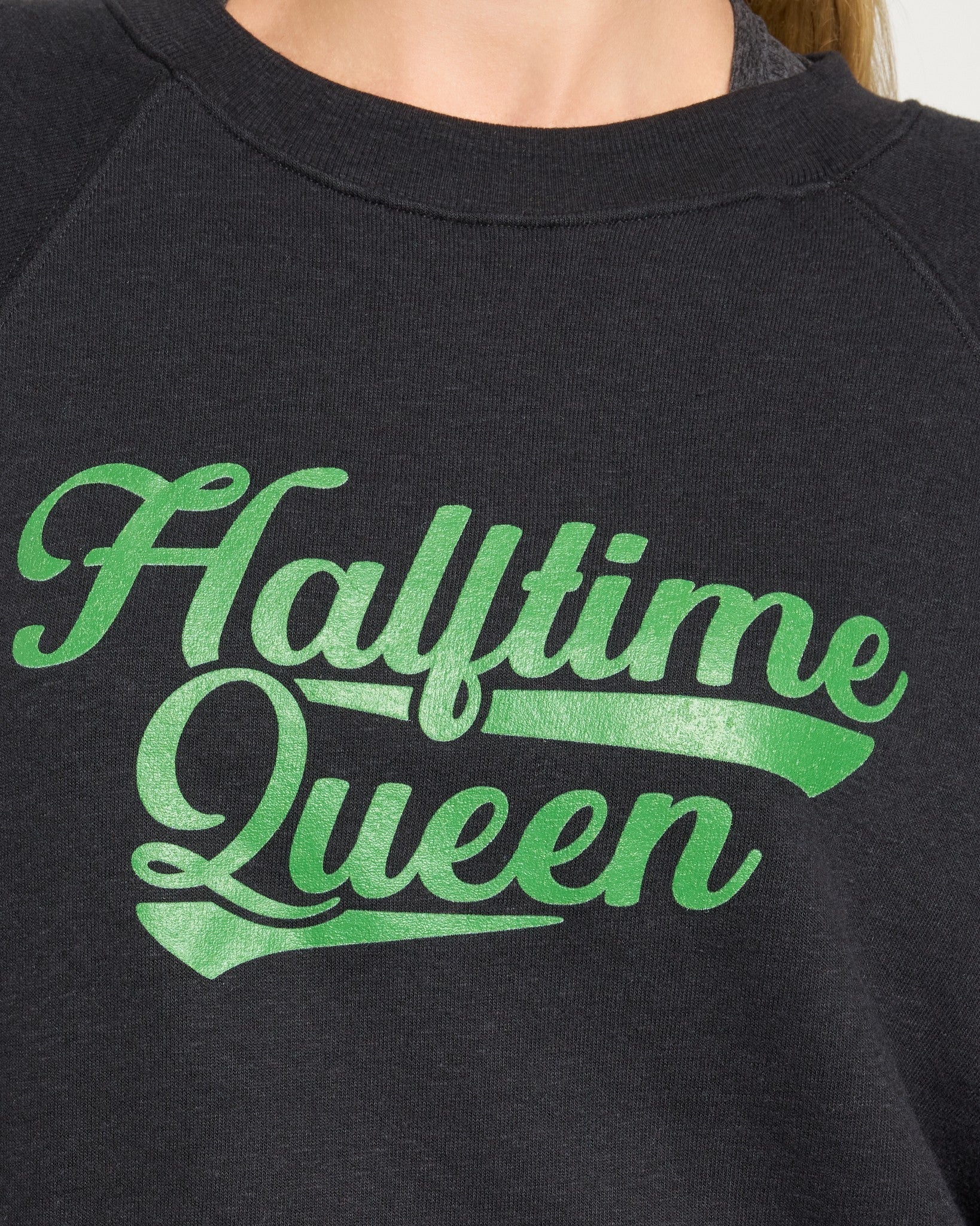 Black $|& Interval Reset Raglan Sweatshirt Halftime Queen - SOF Full Front