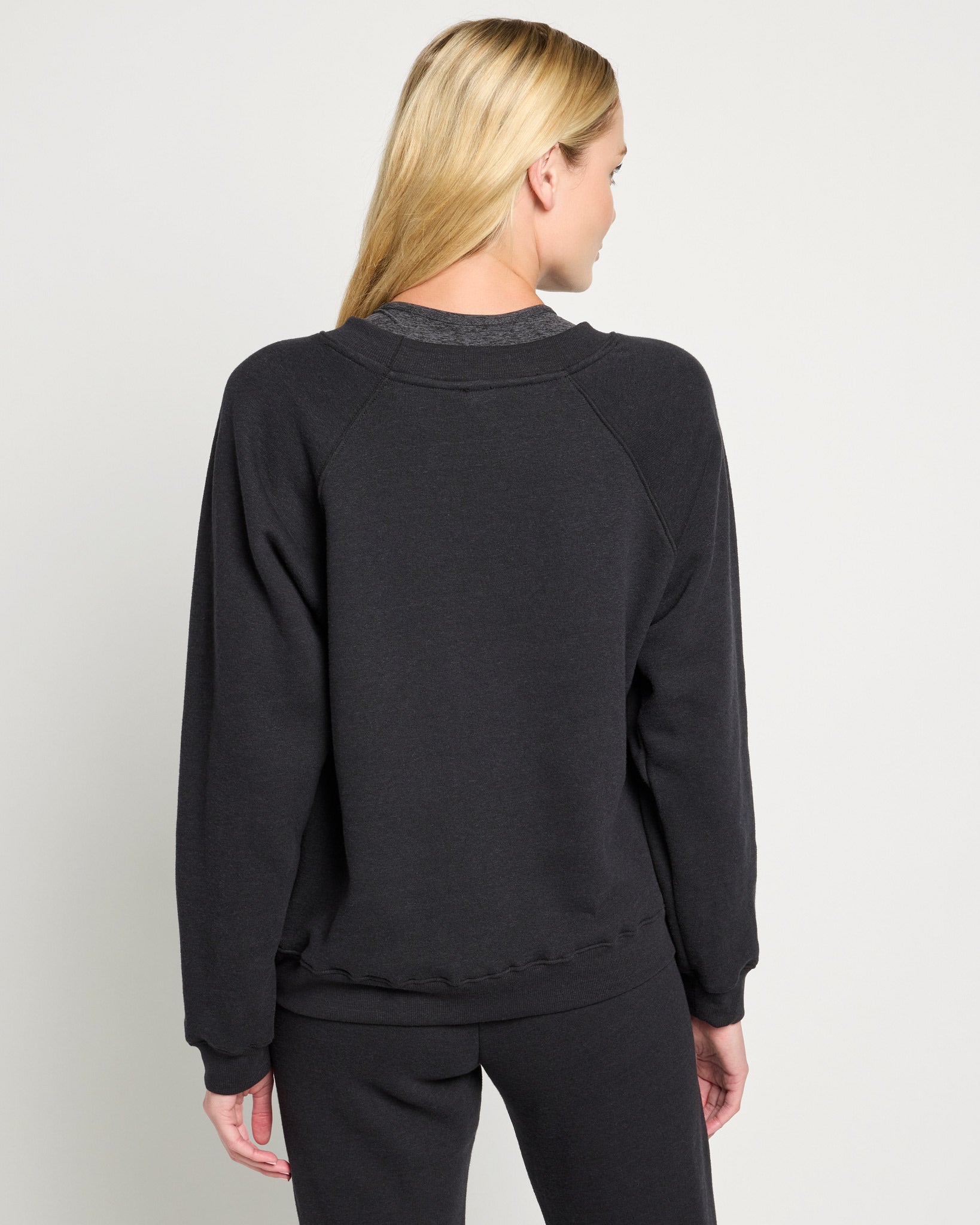 Black $|& Interval Reset Raglan Sweatshirt Halftime Queen - SOF Back