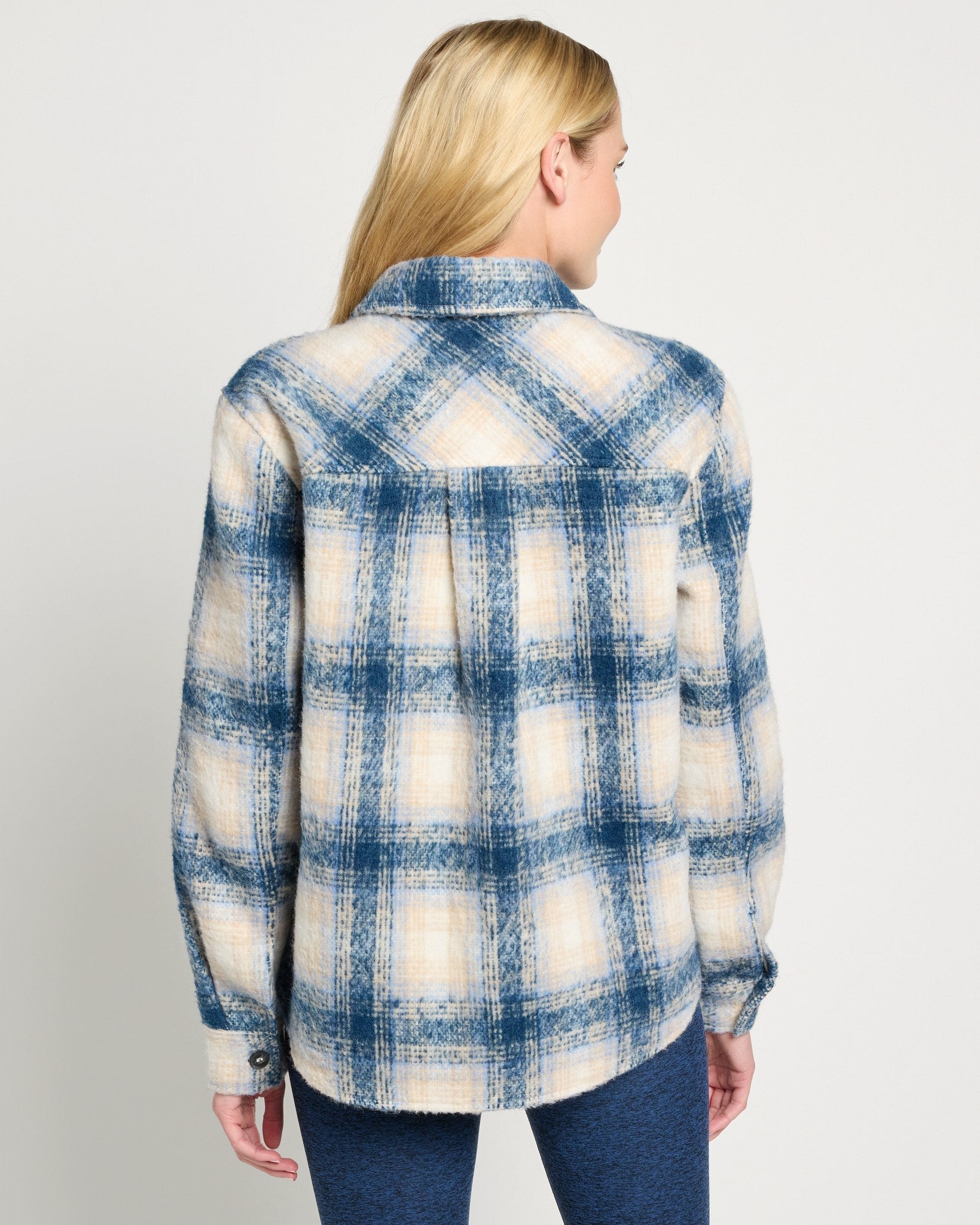 Blue Plaid $|& Interval Cozy Plaid Shacket - SOF Back