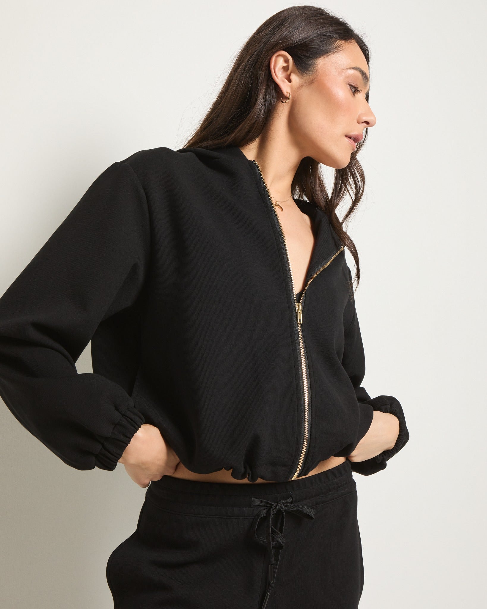 Black $|& Interval Stride Hoodie - VOF Side