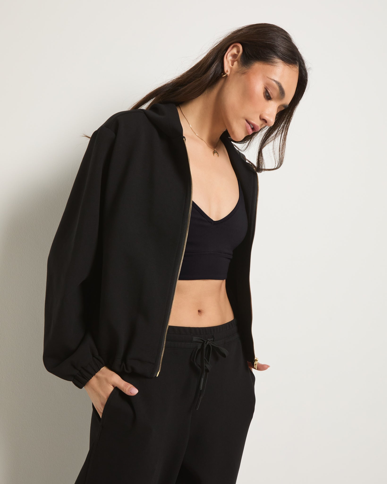 Black $|& Interval Stride Hoodie - SOF Front