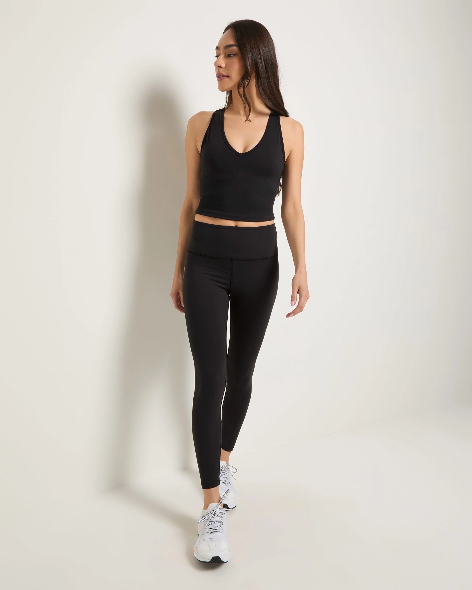 Black $|& Interval CloudLight Shape Up Long Crop Tank - UGC On Fig