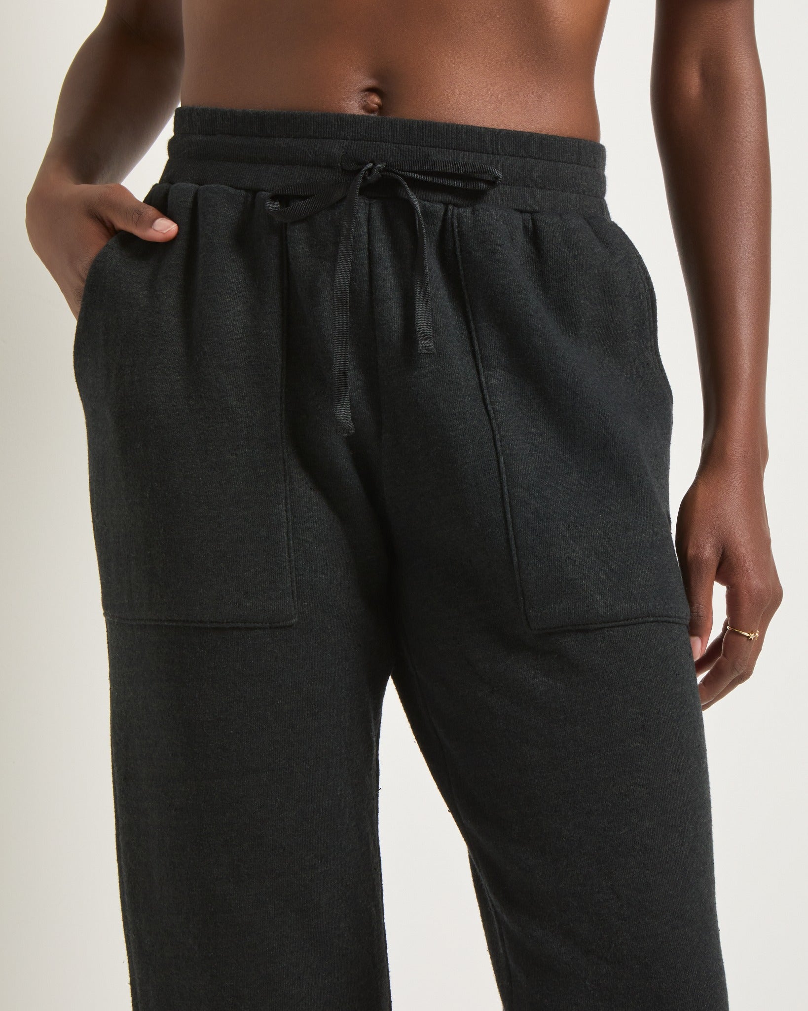 Black $|& Interval Half Time Jogger - SOF Full Front