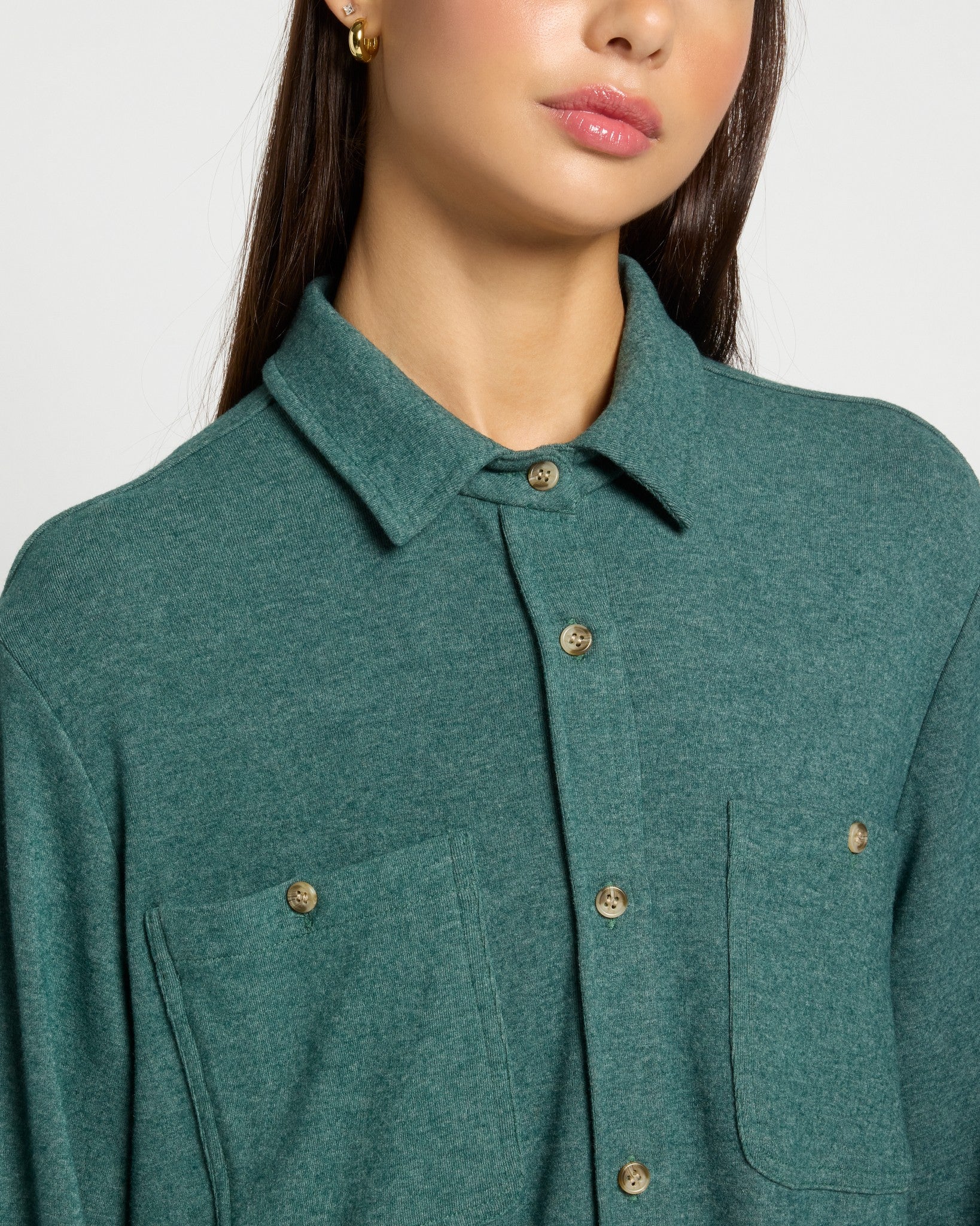 Heather Pinecrest $|& Interval Intention Solid Knit Shirt - SOF Full Front