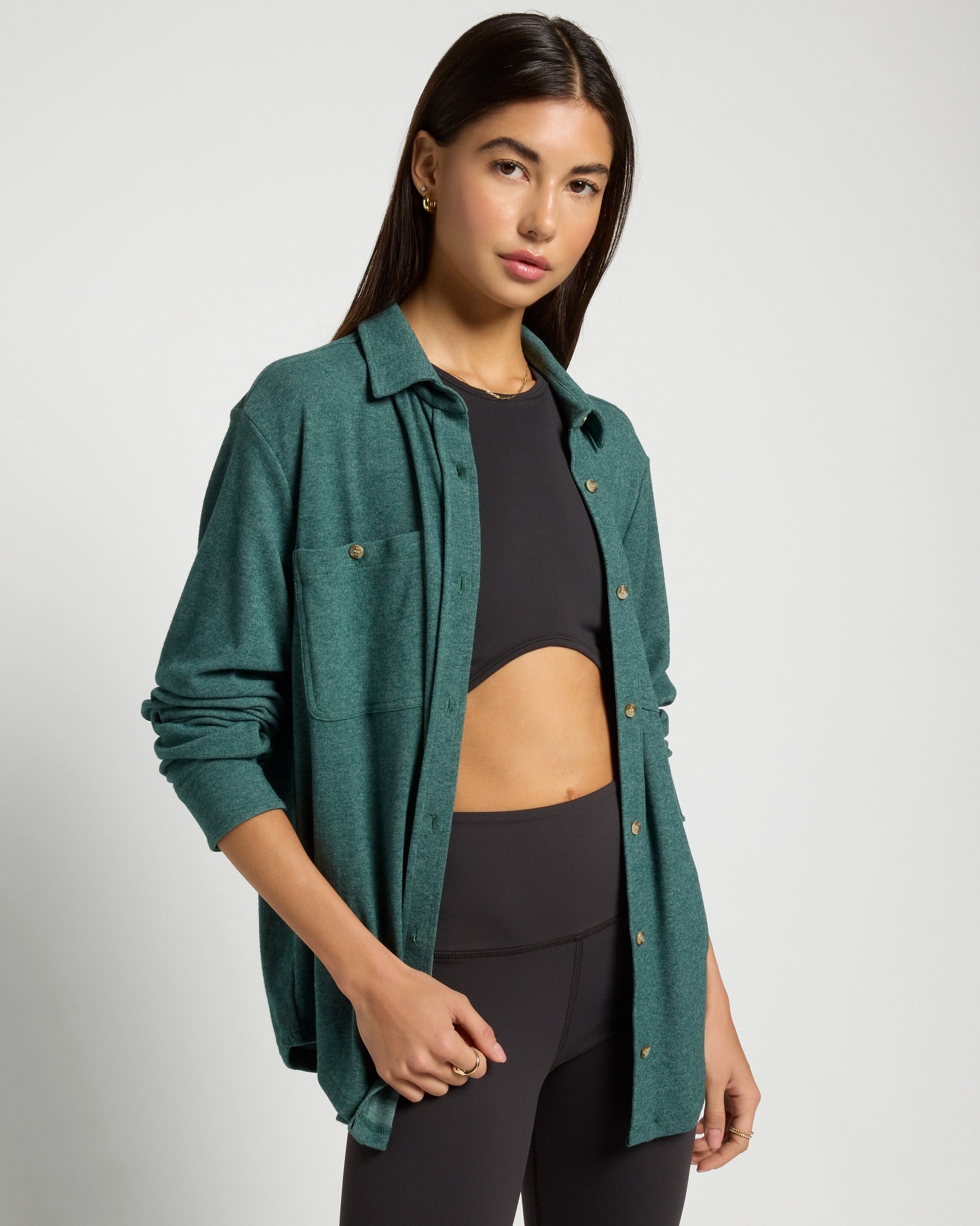 Heather Pinecrest $|& Interval Intention Solid Knit Shirt - SOF Front