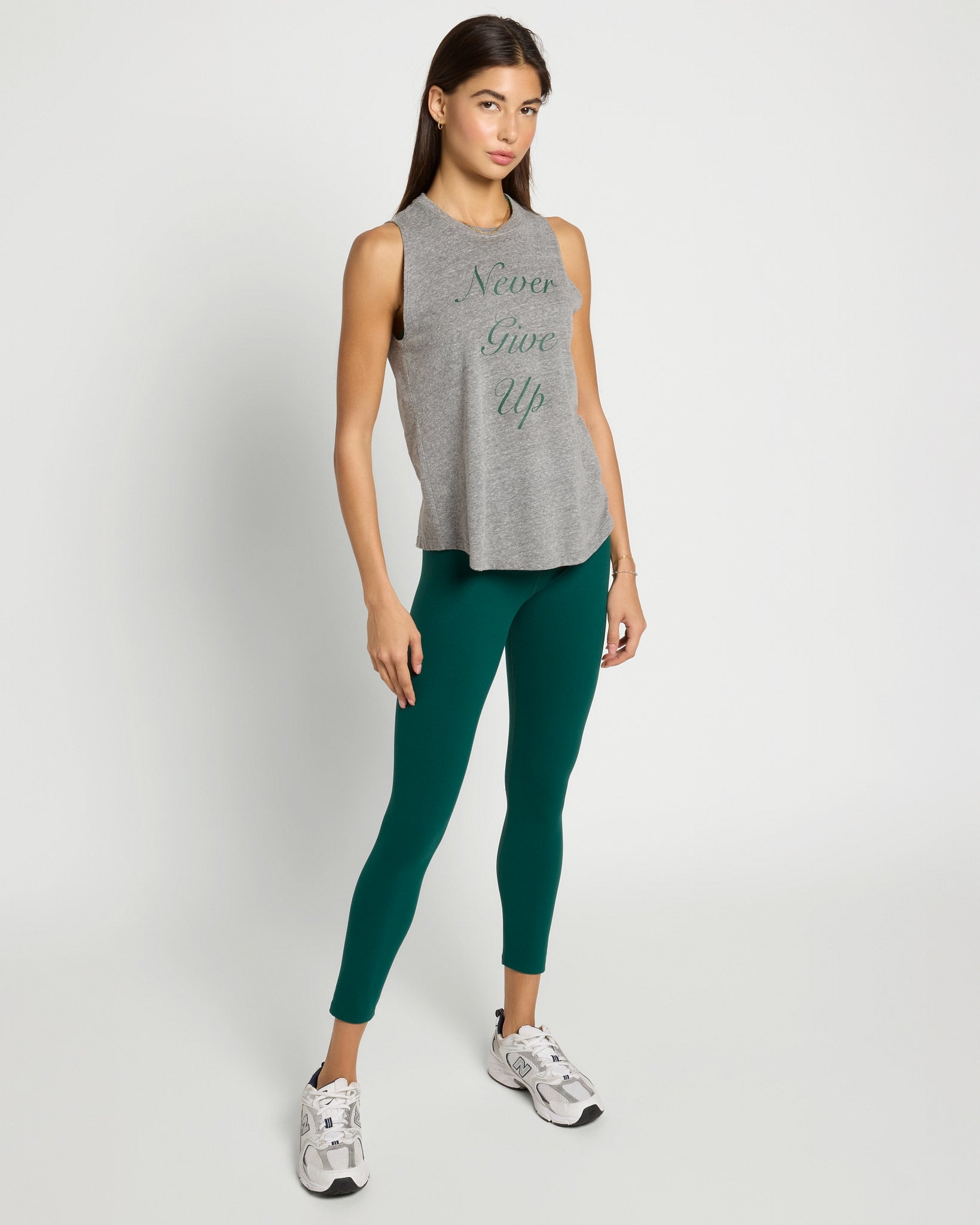 Heather Grey $|& Interval Grace Muscle Tank Never Give Up - UGC On Fig