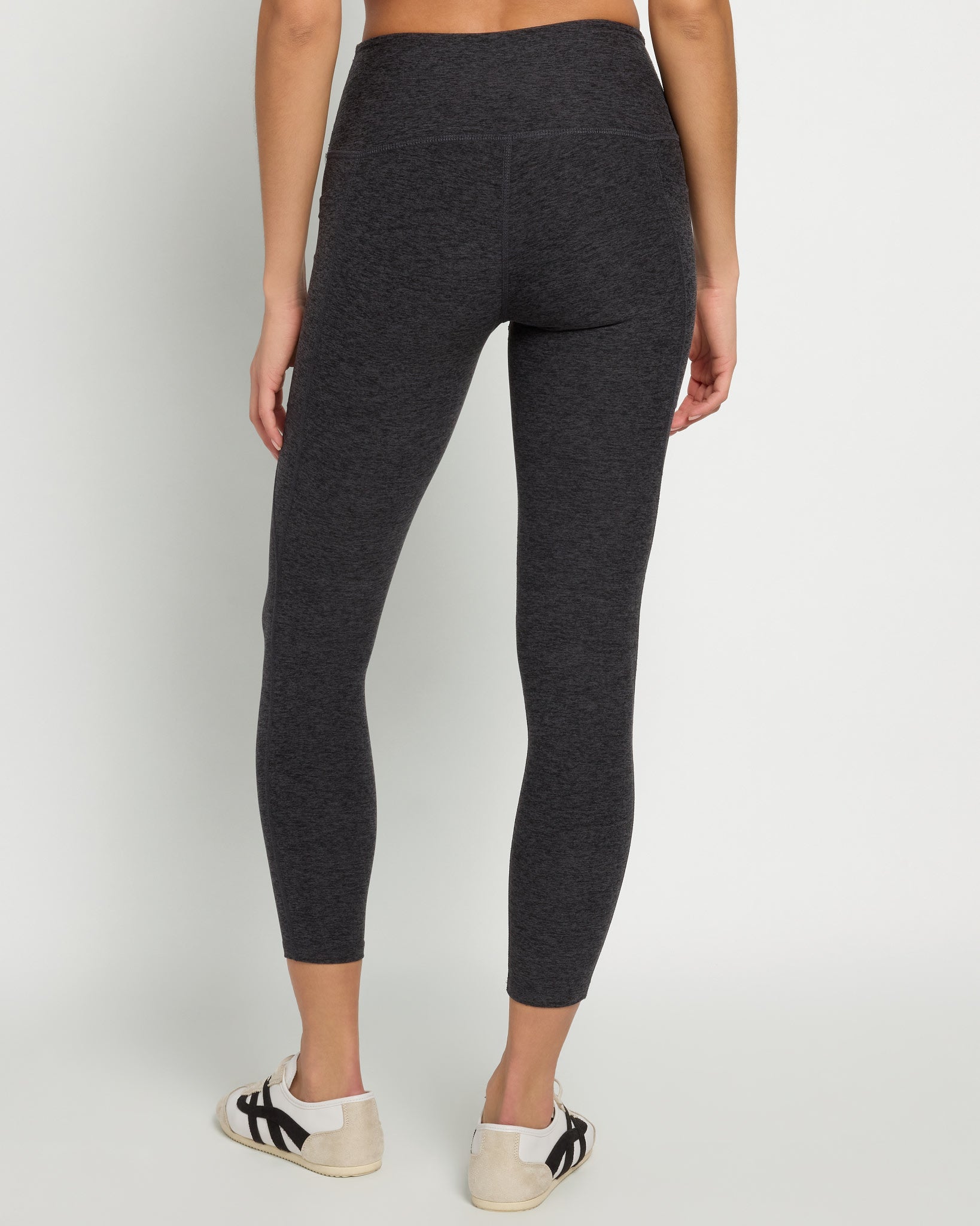 Heather Charcoal $|& Interval FlowHeather Sculpt Pocket Legging - SOF Back