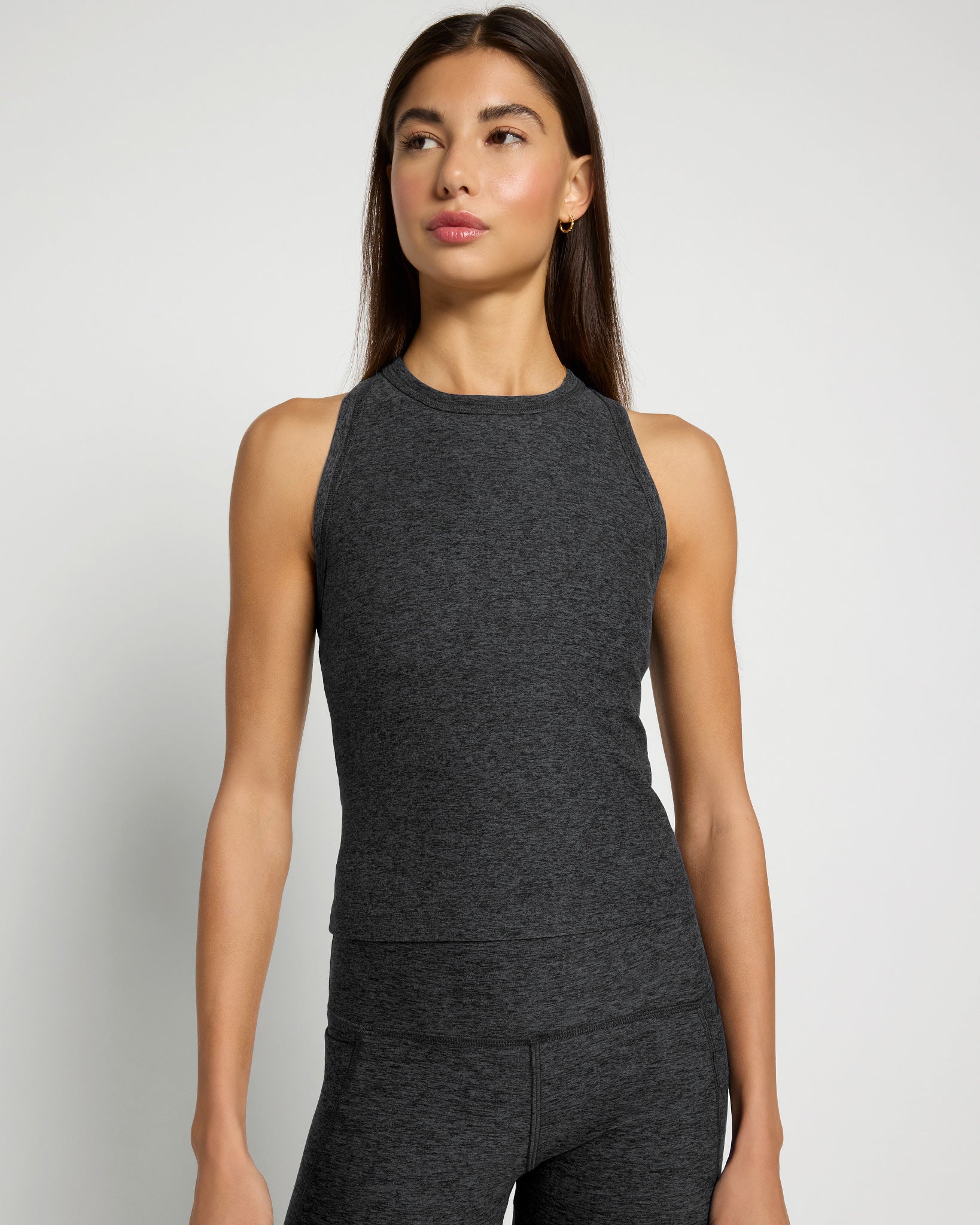 Heather Charcoal $|& Interval FlowHeather Sculpt Goal Tank - SOF Front
