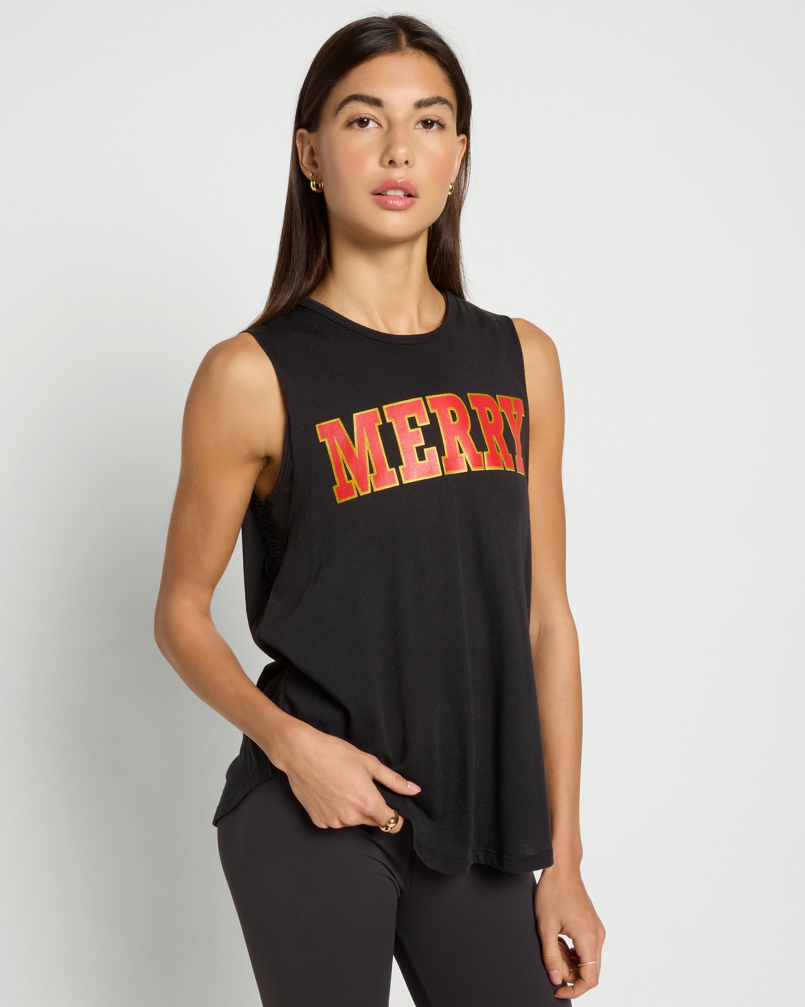 Black $|& Interval Venus Graphic Tank-Merry - SOF Front