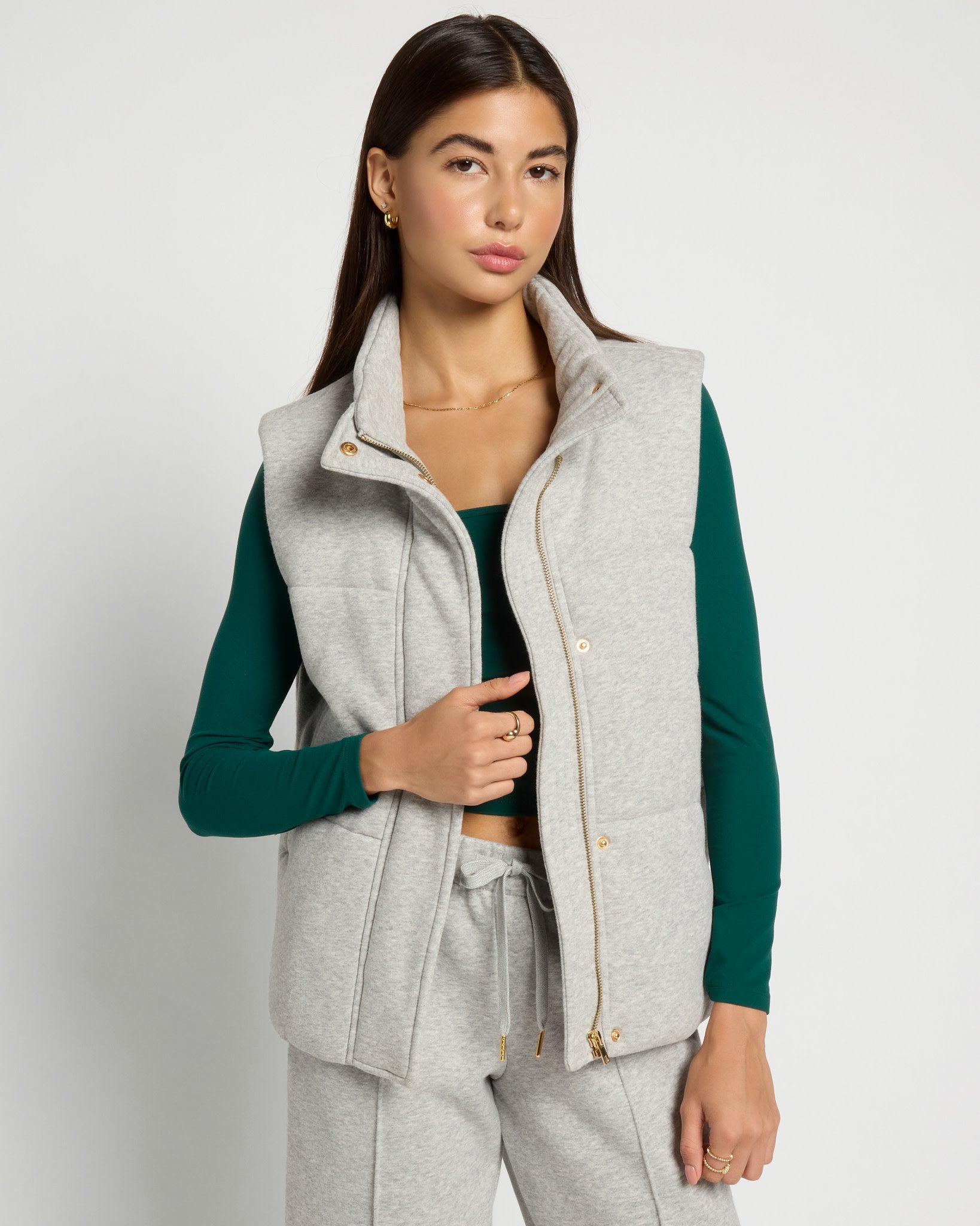 Athletic Heather $|& Interval Harmony Puffer Vest - SOF Front