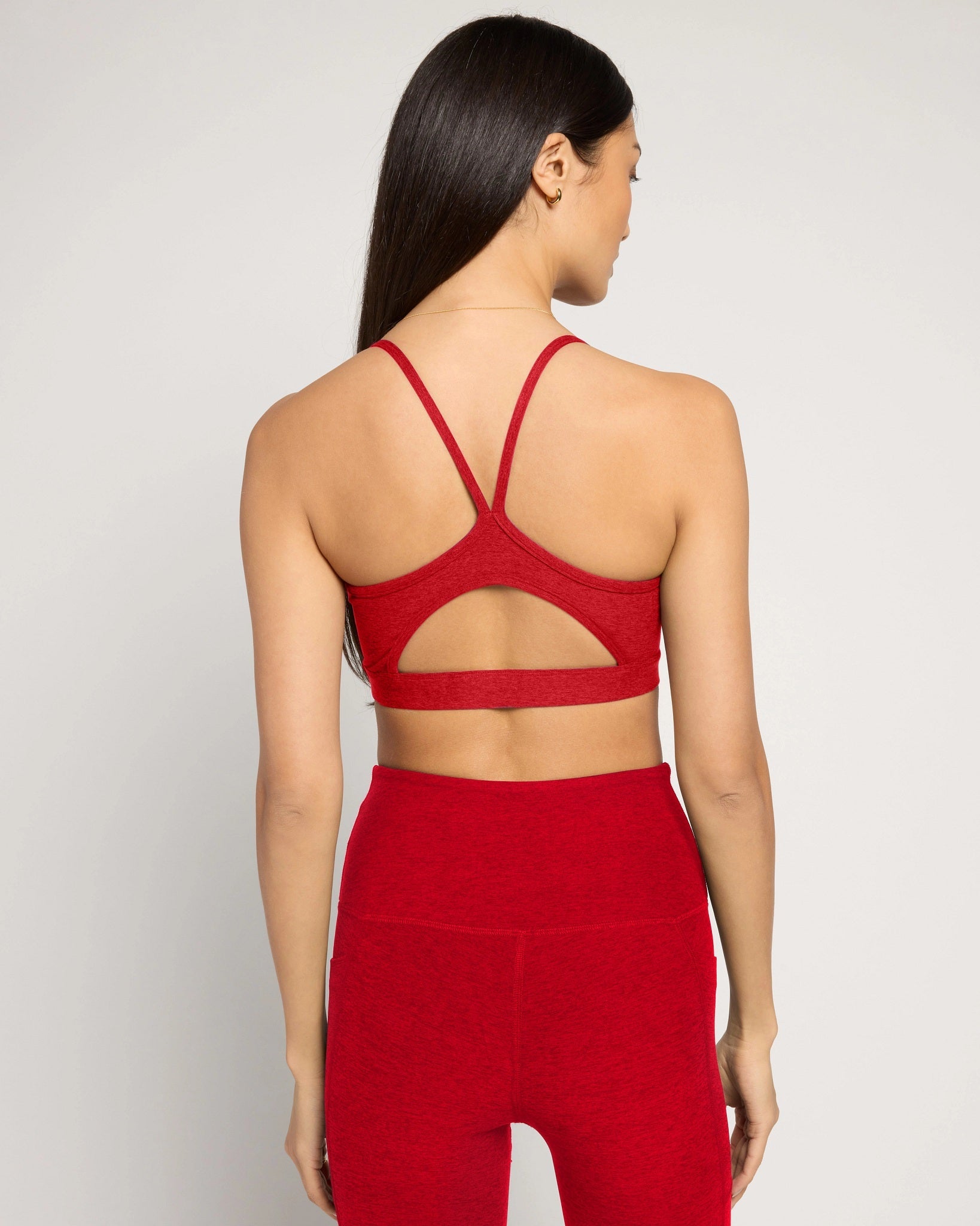 Love Red Heather $|& Interval FlowHeather Sculpt Movement Racer Back Bra - SOF Back