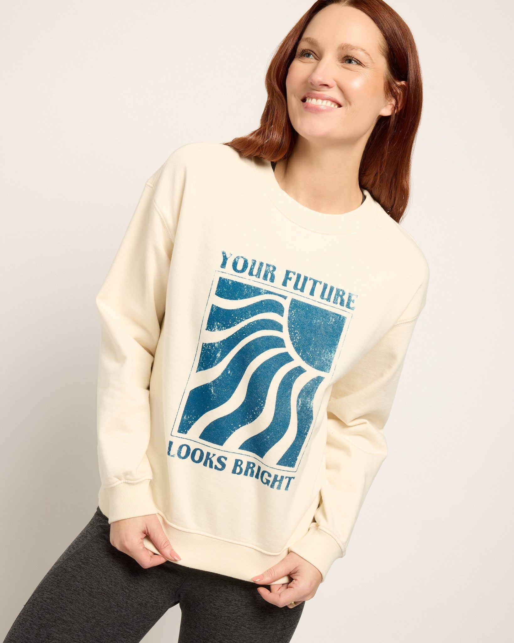 Cream $|& Interval Ivy Sweatshirt: Your Future Looks Bright - VOF Front