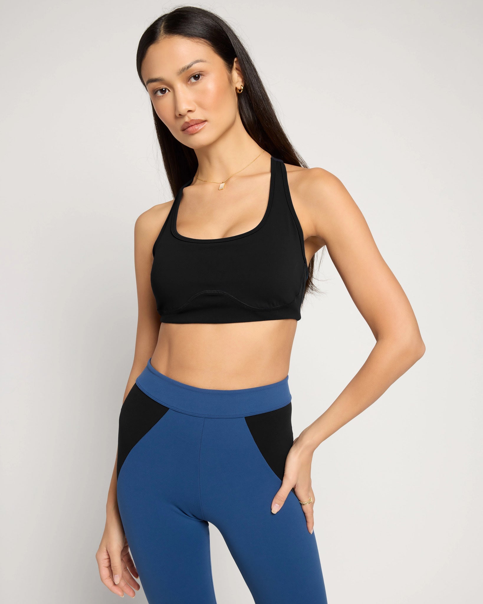 Black $|& Interval CloudLight Scoreline Bra - SOF Front