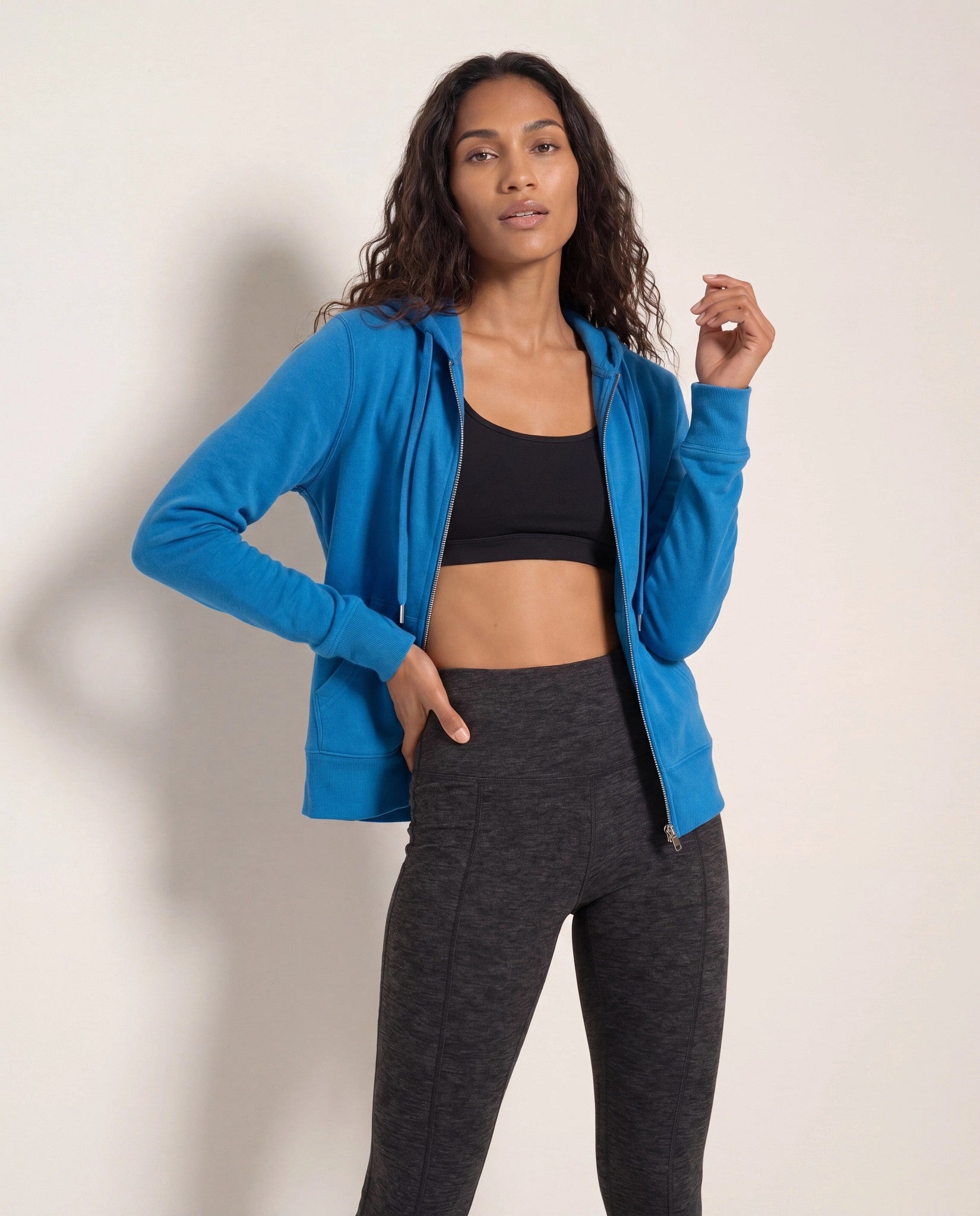 Electric Cobalt $|& Interval Flex Fleece Zip Hoodie - SOF Front