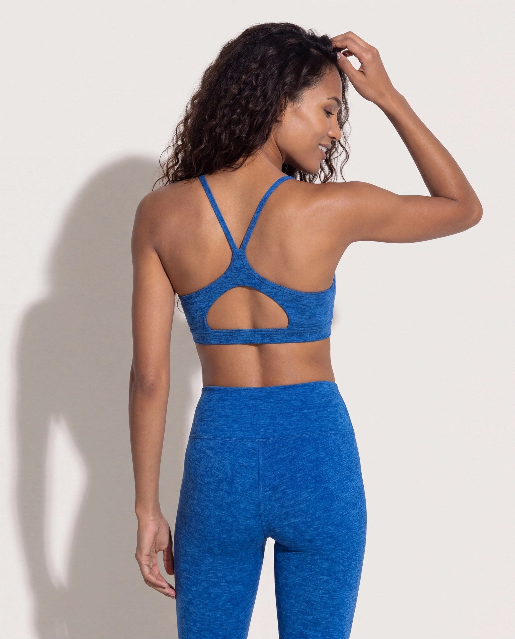 Electric Cobalt Heather $|& Interval Flowheather Sculpt Ferocity Bra - SOF Back