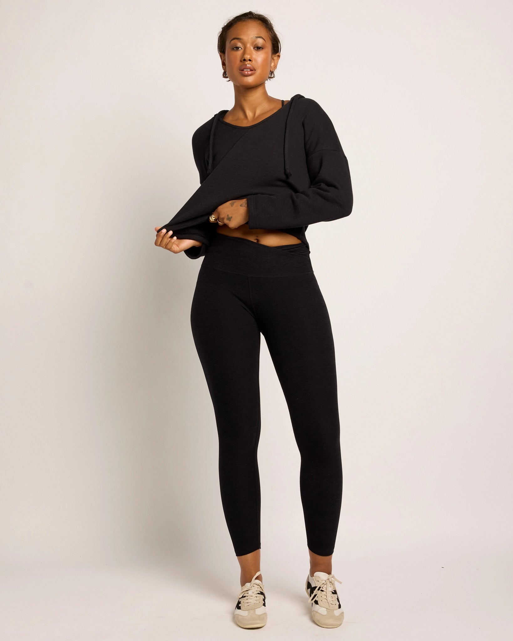 Black $|& Interval Tri-Blend Fleece Graceful Hoodie - UGC On Fig