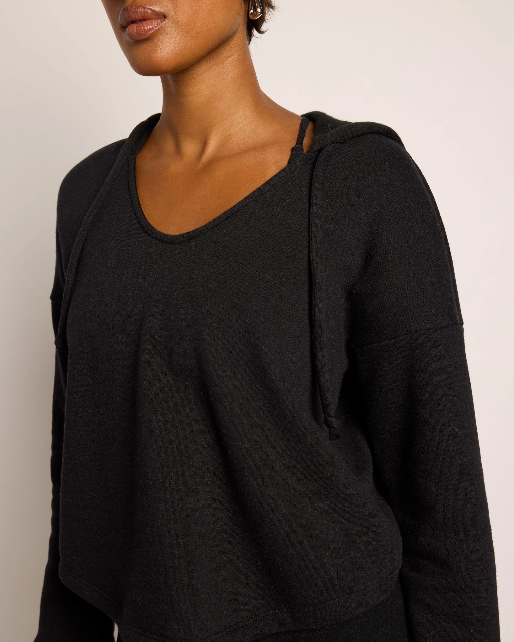 Black $|& Interval Tri-Blend Fleece Graceful Hoodie - VOF Front
