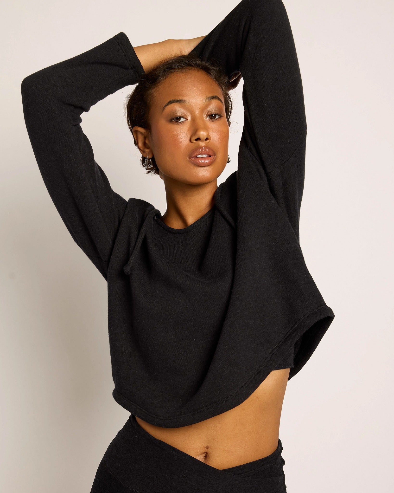Black $|& Interval Tri-Blend Fleece Graceful Hoodie - SOF Front