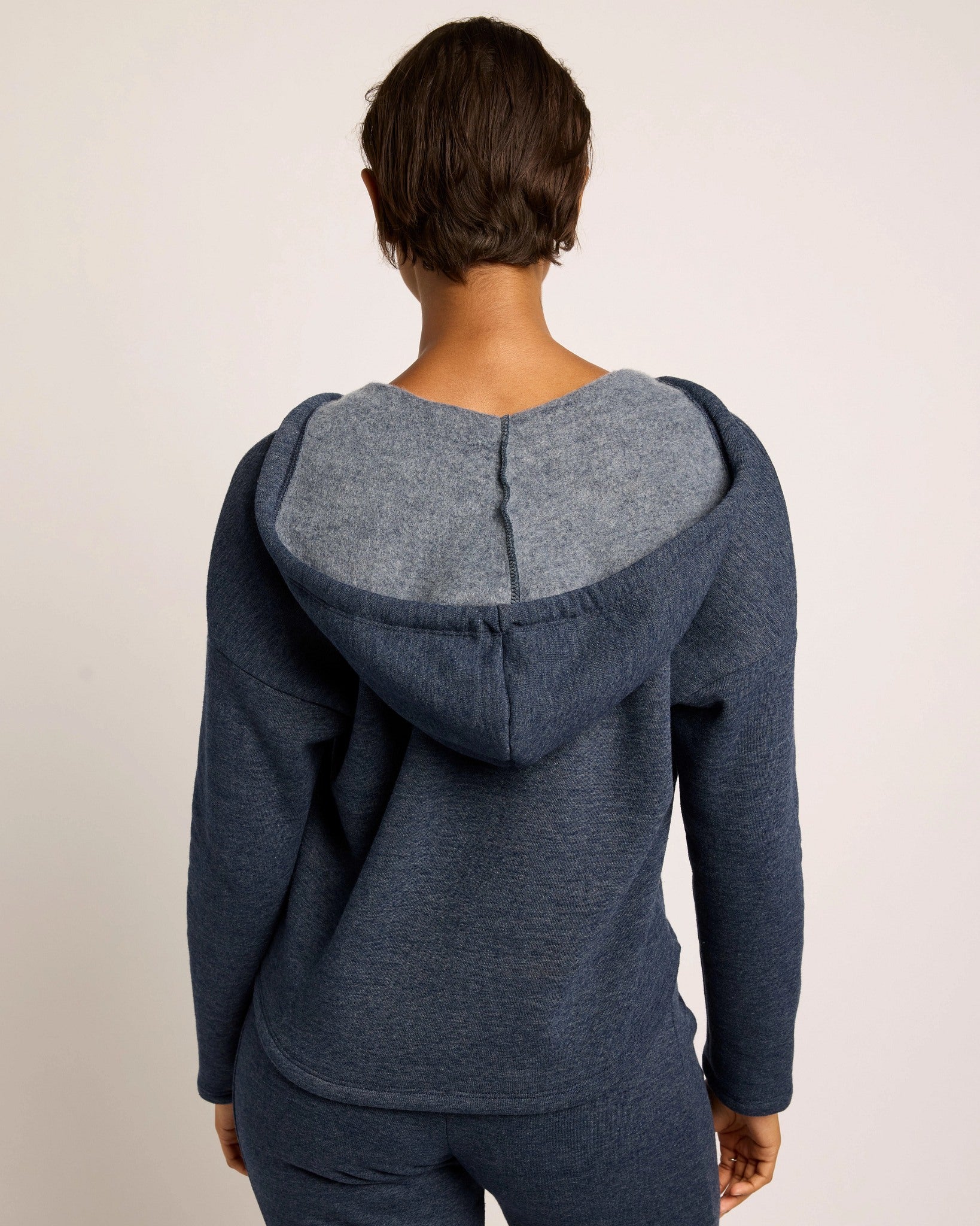 Ink Navy $|& Interval Tri-Blend Fleece Graceful Hoodie - SOF Back