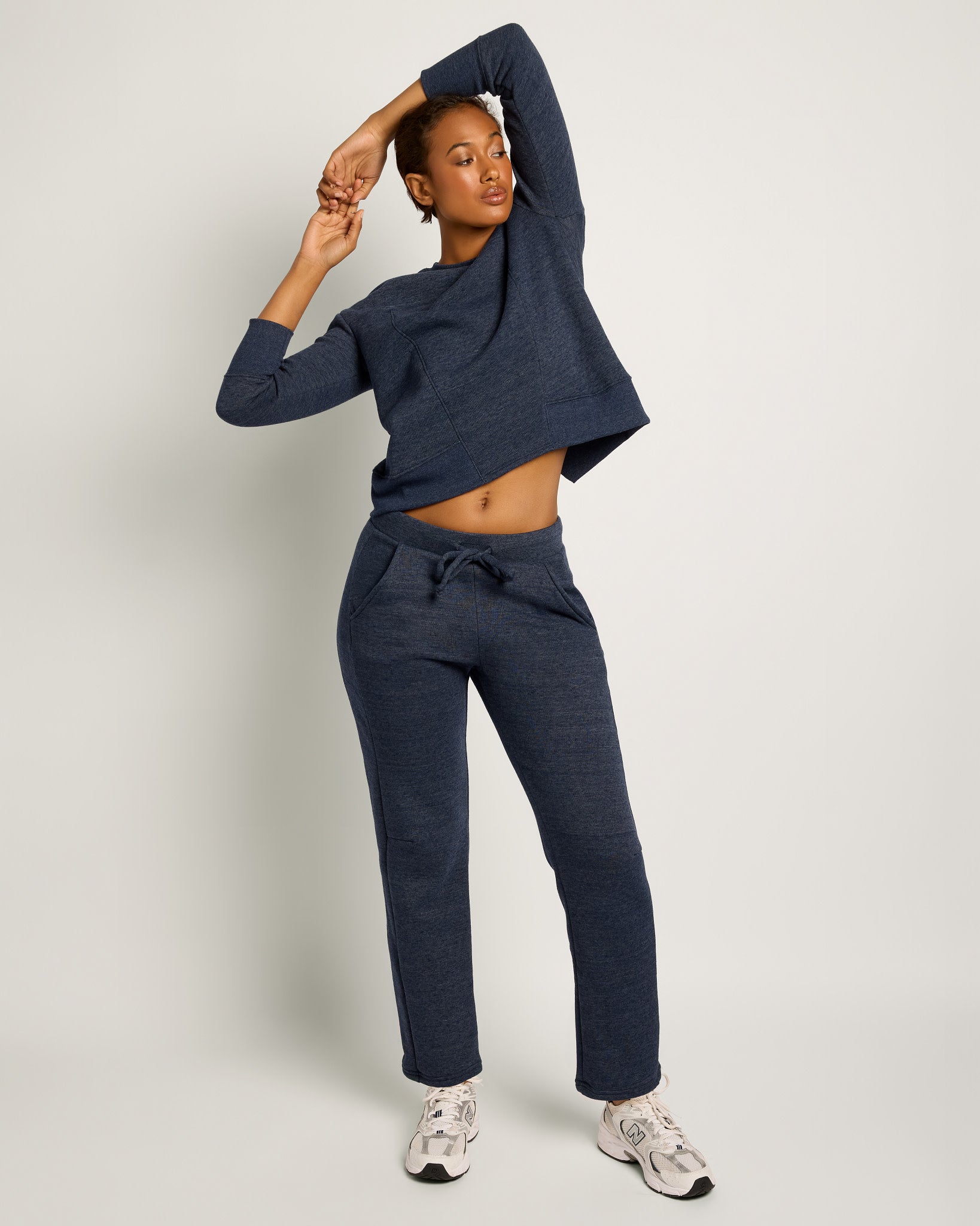 Ink Navy $|& Interval Tri-Blend Fleece Energize Pullover - VOF Front