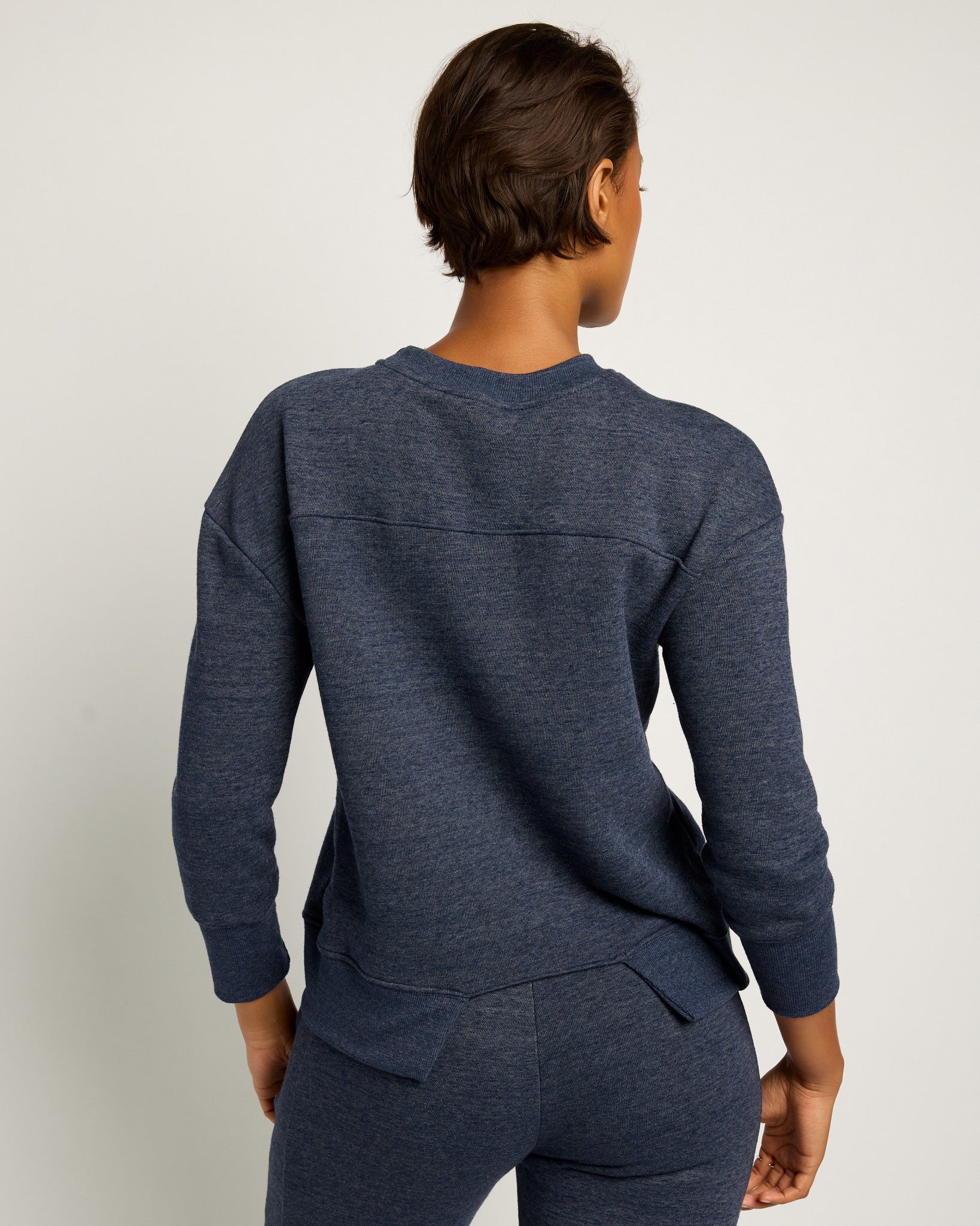 Ink Navy $|& Interval Tri-Blend Fleece Energize Pullover - SOF Back